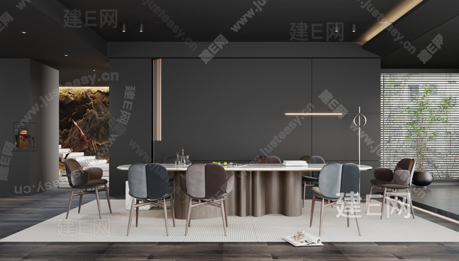 【Minotti 现代餐厅3d模型】建E网_Minotti 现代餐厅3d模型下载[ID:105206361]_打造3dMinotti 现代餐厅 ...