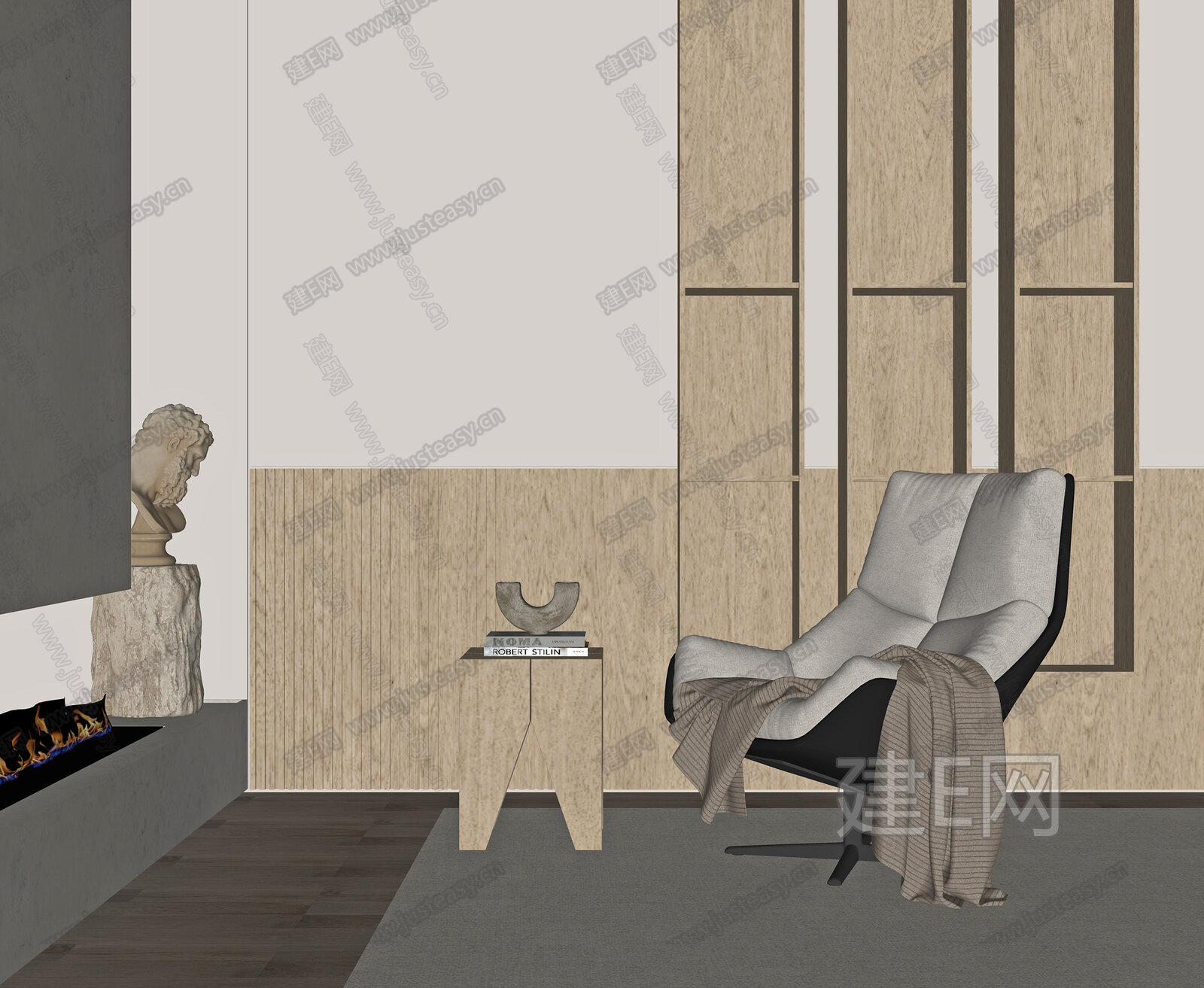 现代休闲椅模型SU模型下载[ID:109857659]_建E室内设计网