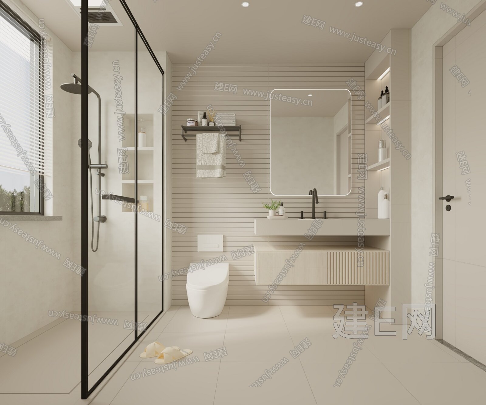 【现代洗手间3d模型】建E网_现代洗手间3d模型下载[ID:106320523]_打造3d现代洗手间模型免费下载平台