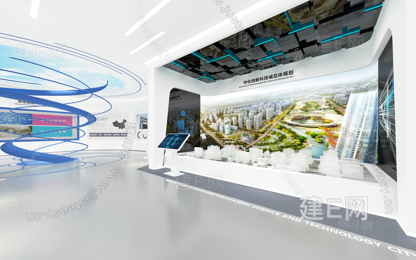 现代城市规划展厅模型SU模型下载[ID:116935779]_建e网su模型