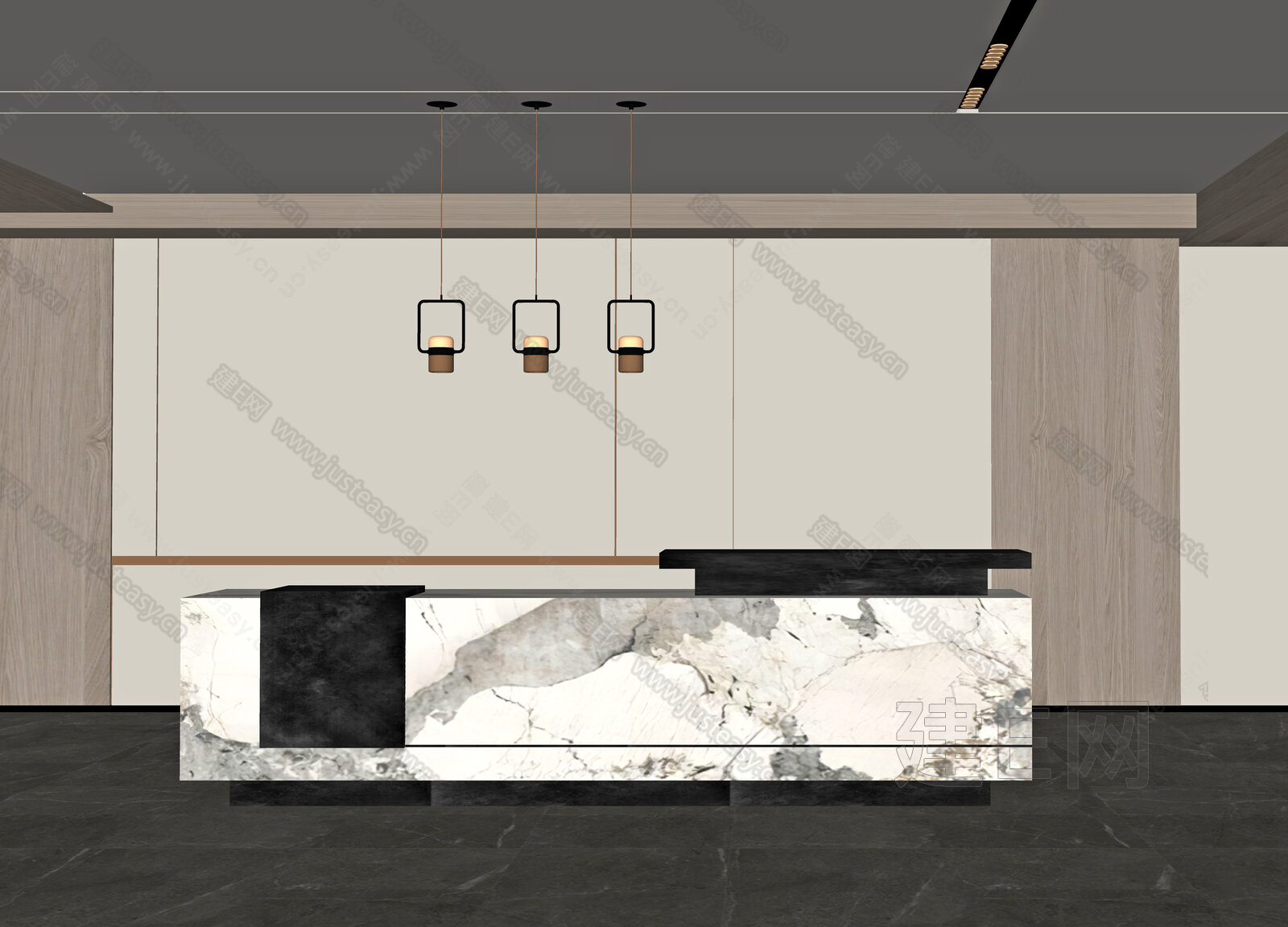 现代公司前台模型SU模型下载[ID:111037413]_建e网su模型