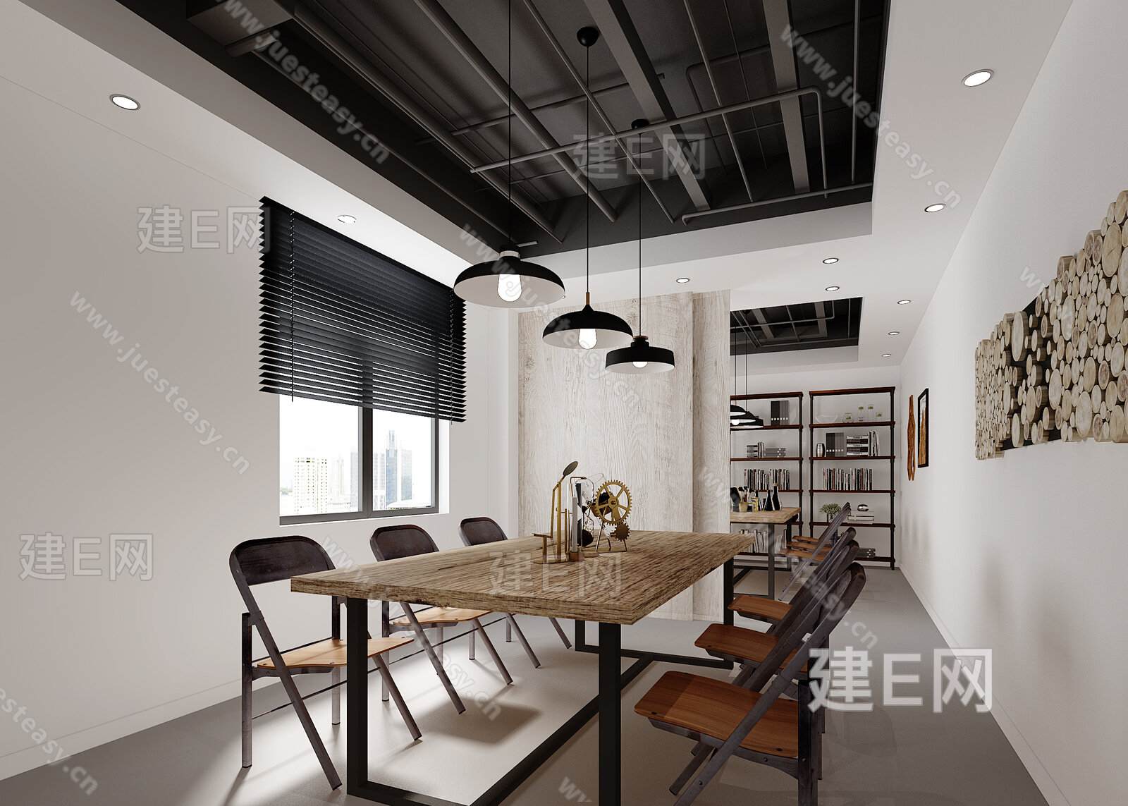 【工业风办公室3d模型】建E网_工业风办公室3d模型下载[ID:105927172]_打造3d工业风办公室模型免费下载平台