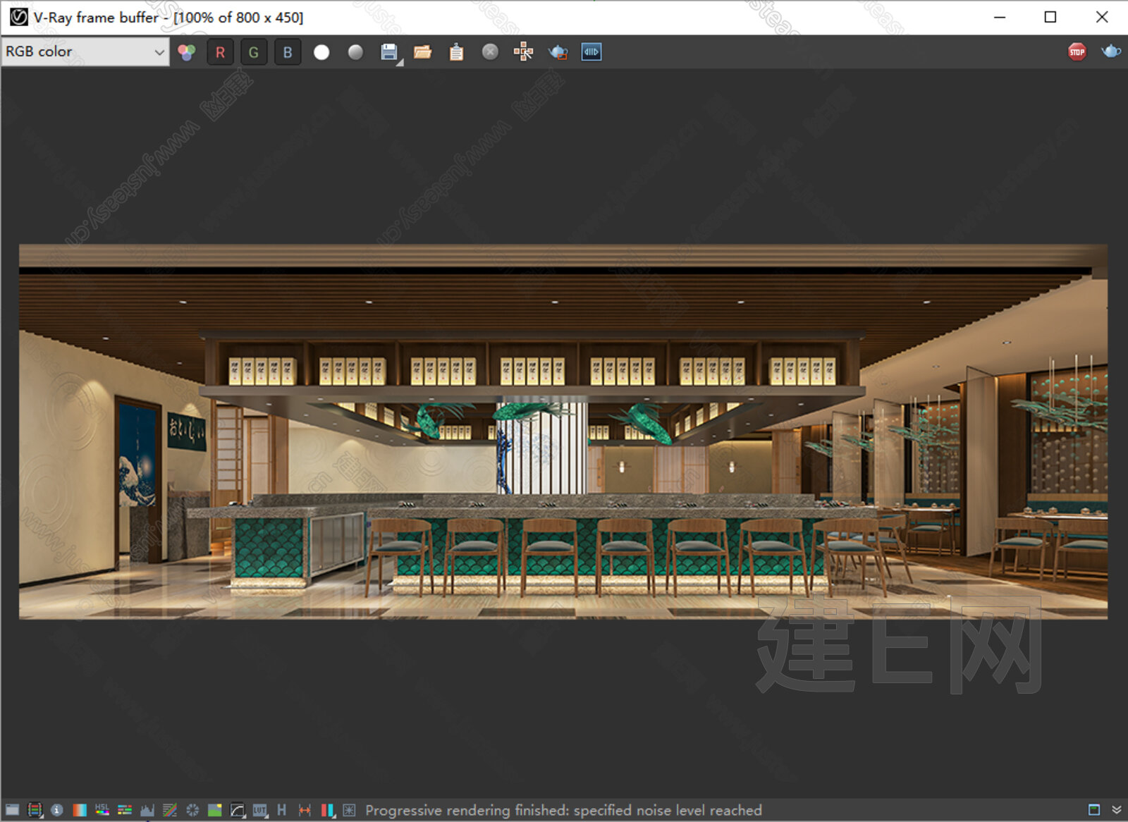 日式料理店模型SU模型下载[ID:111233902]_建E室内设计网
