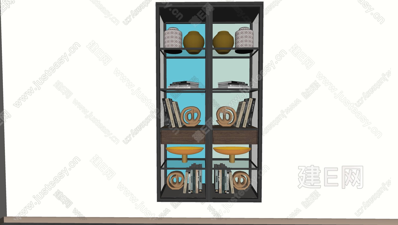 现代吊柜模型SU模型下载[ID:111168453]_建E室内设计网