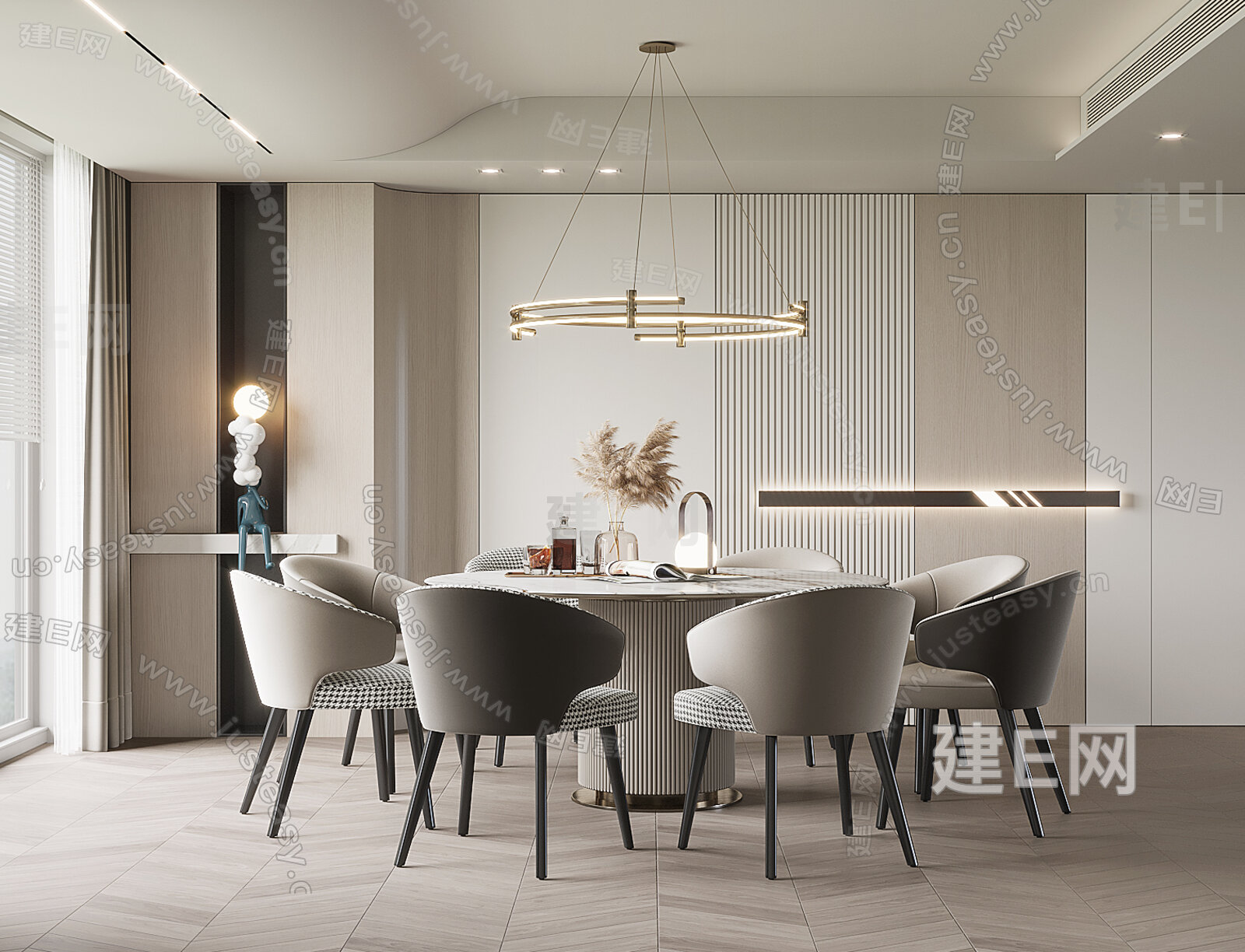 现代餐厅模型SU模型下载[ID:111692607]_建e网su模型