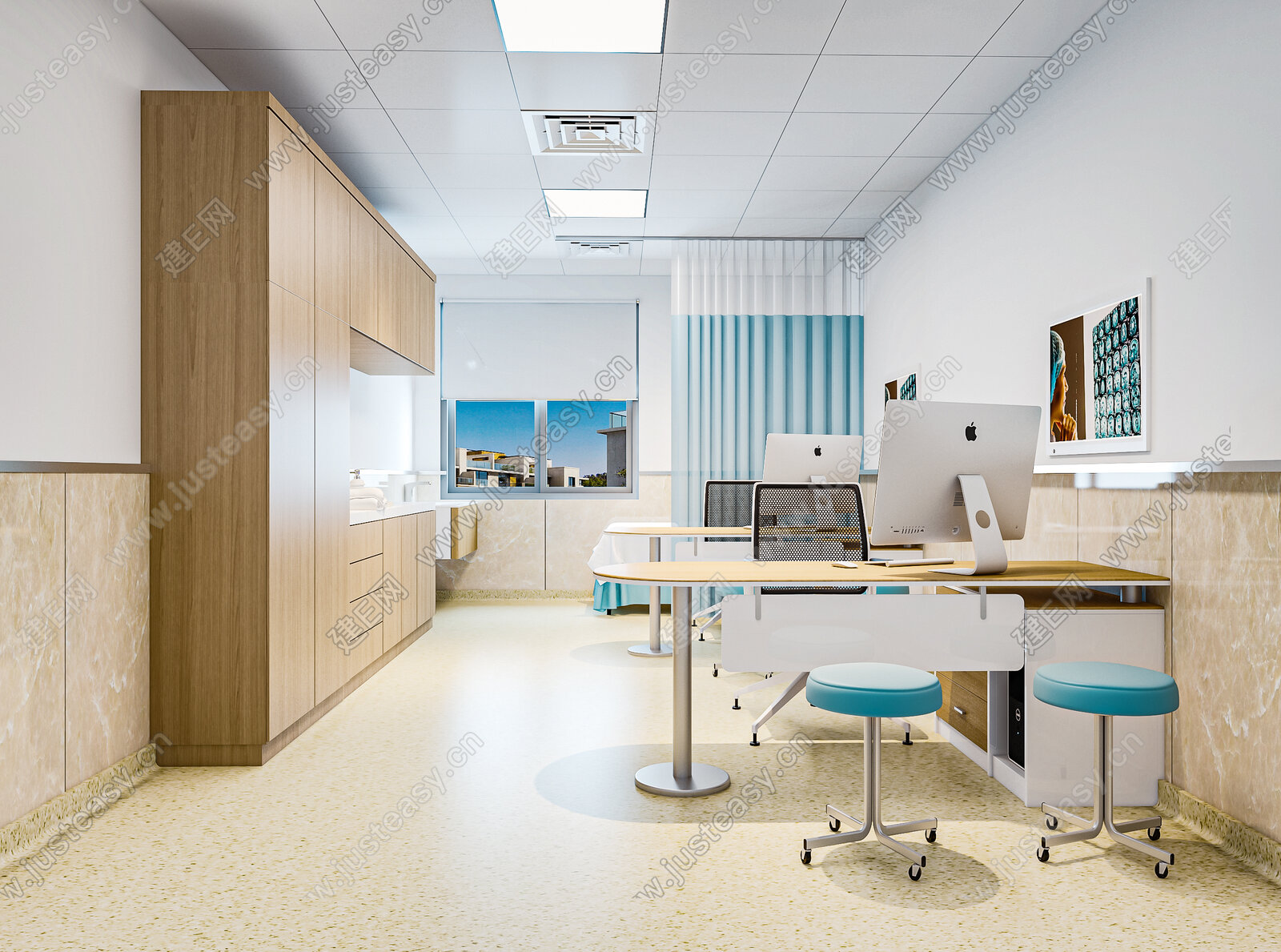 现代医院门诊室模型SU模型下载[ID:111364930]_建e网su模型
