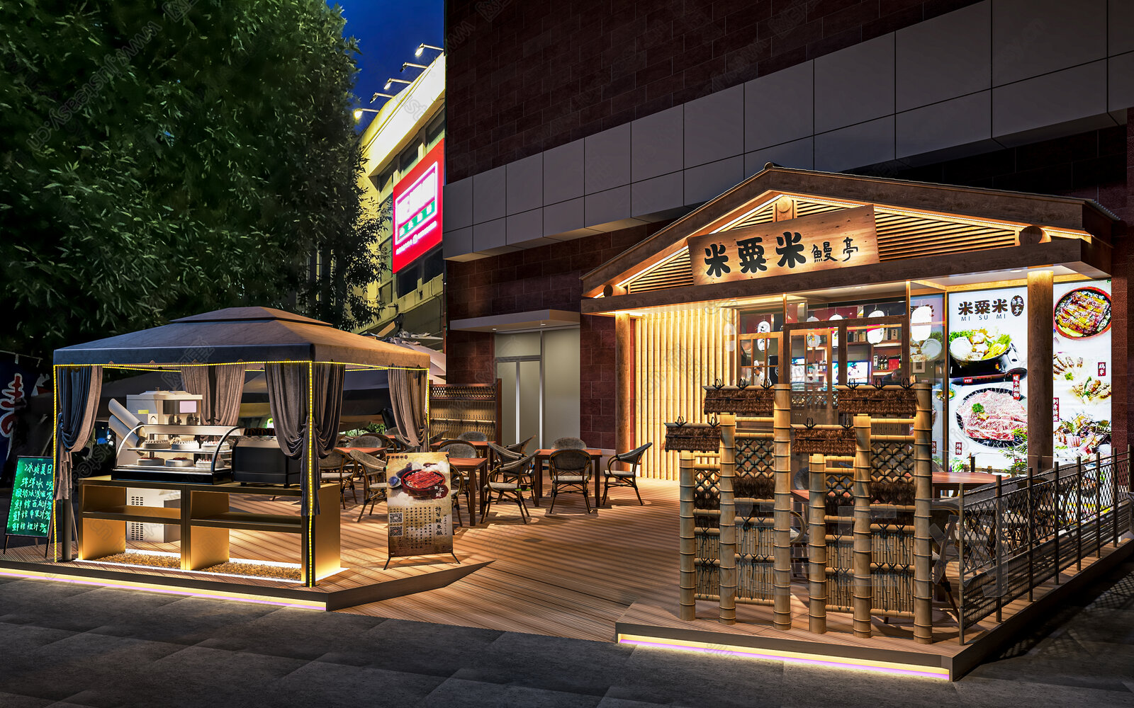日式料理店门头门面 模型SU模型下载[ID:111299390]_建e网su模型