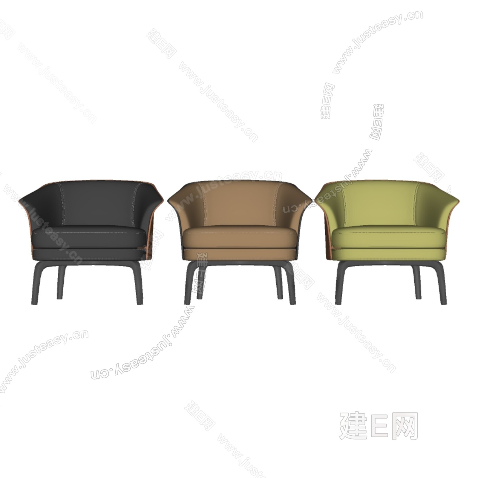 Nivola 现代休闲椅模型SU模型下载[ID:111954823]_建E室内设计网