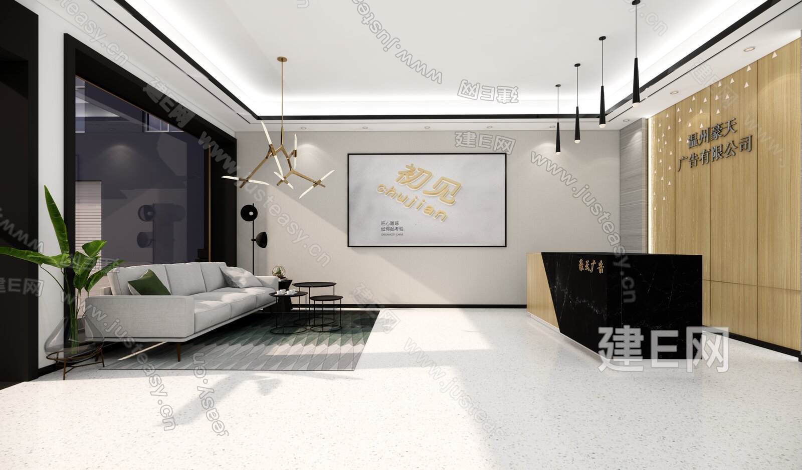 现代公司前台模型SU模型下载[ID:112085823]_建e网su模型