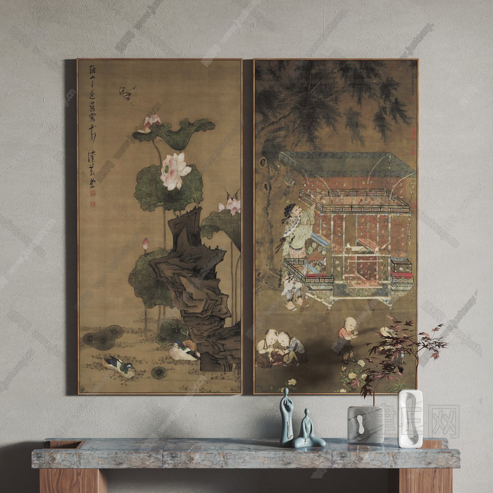 【新中式装饰画fbx-obj模型】建e网_新中式装饰画fbx-obj模型下载[ID:107954582]_打造fbx-obj新中式装饰画模型 ...