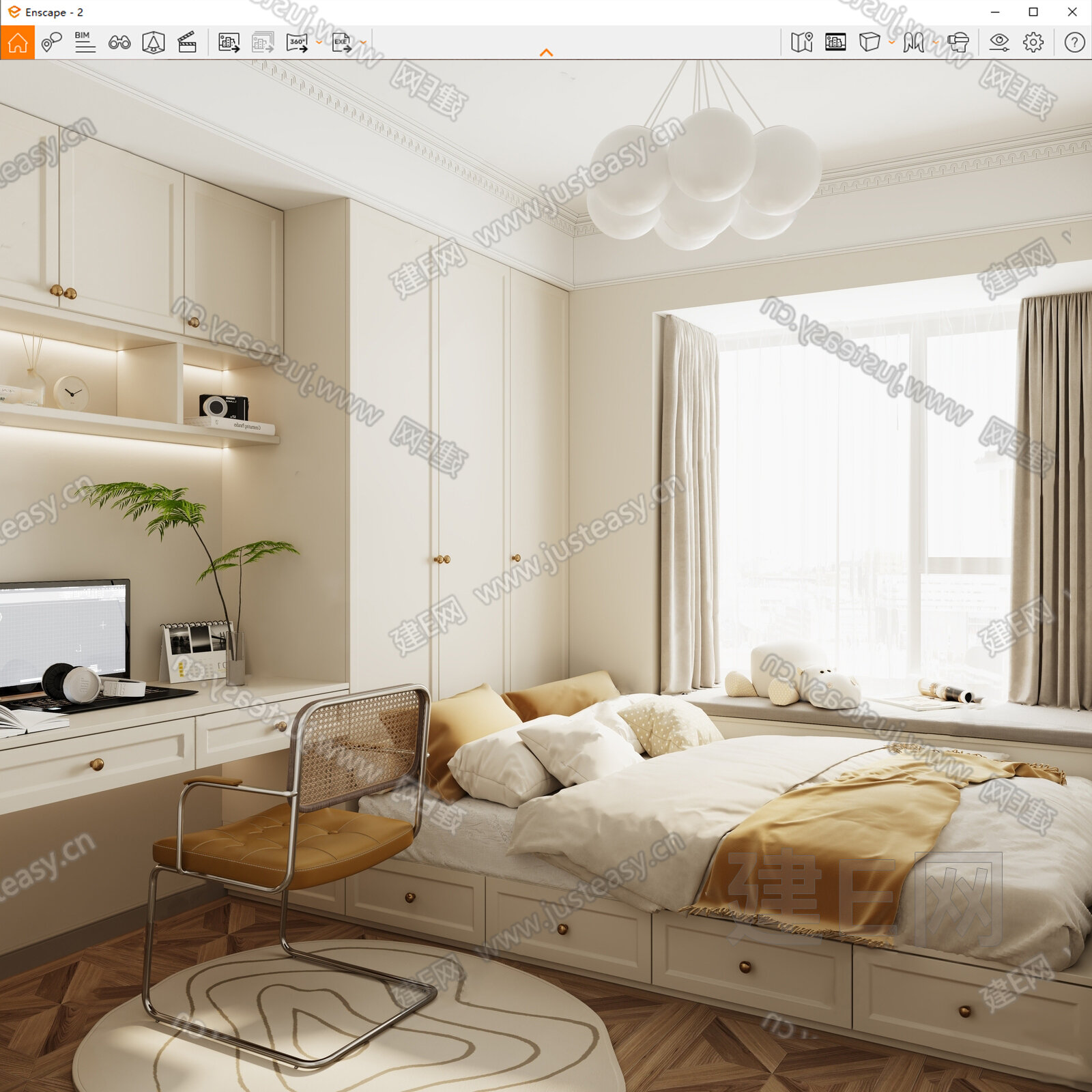 现代榻榻米模型SU模型下载[ID:112085827]_建E室内设计网