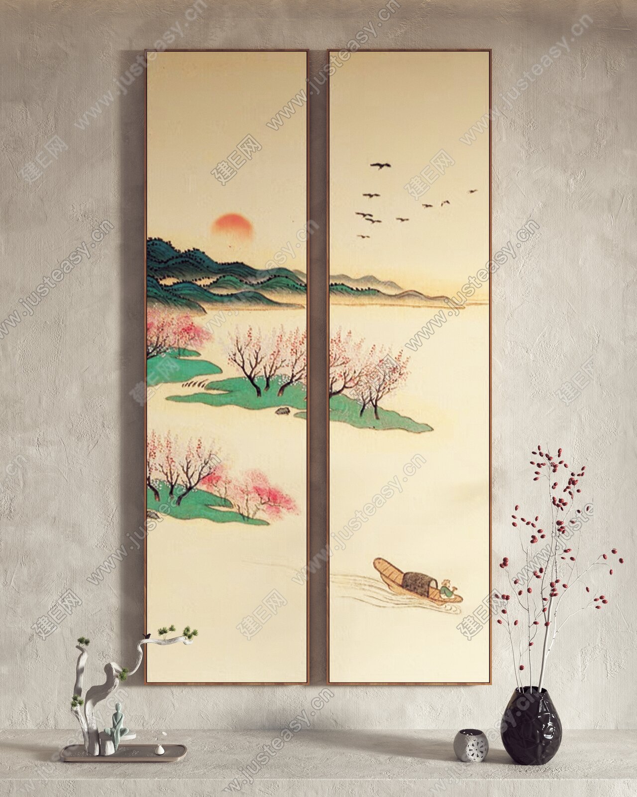 【新中式装饰画fbx-obj模型】建e网_新中式装饰画fbx-obj模型下载[ID:107757863]_打造fbx-obj新中式装饰画模型 ...