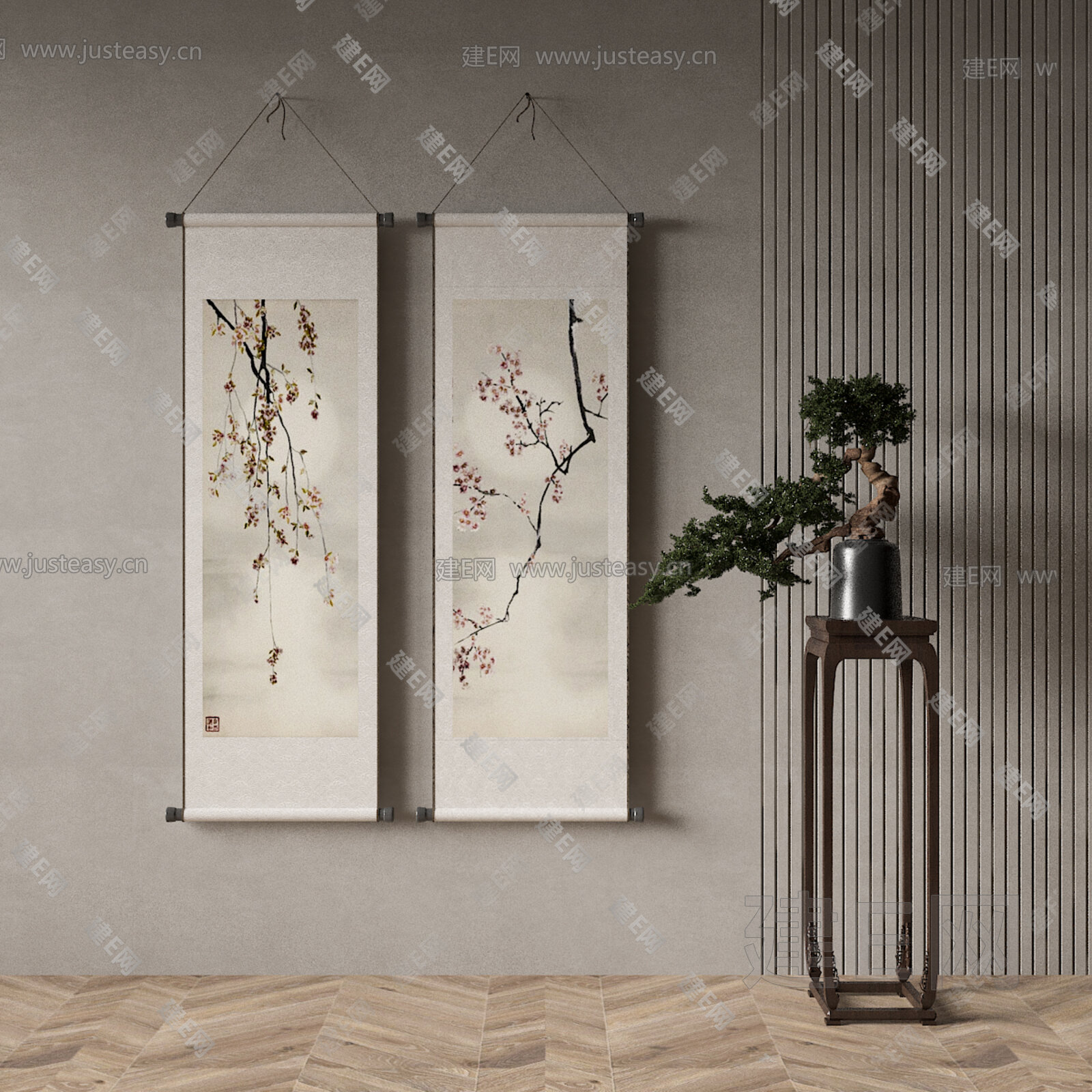 【新中式装饰画fbx-obj模型】建e网_新中式装饰画fbx-obj模型下载[ID:107758044]_打造fbx-obj新中式装饰画模型 ...