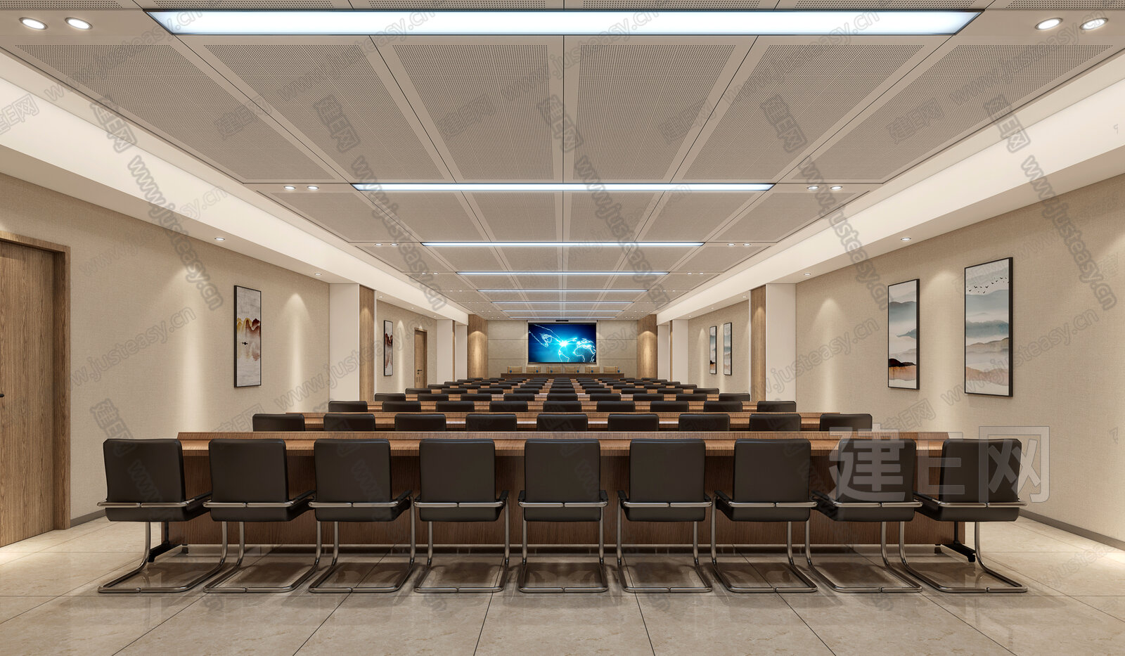 现代大会议室模型SU模型下载[ID:113003264]_建e网su模型