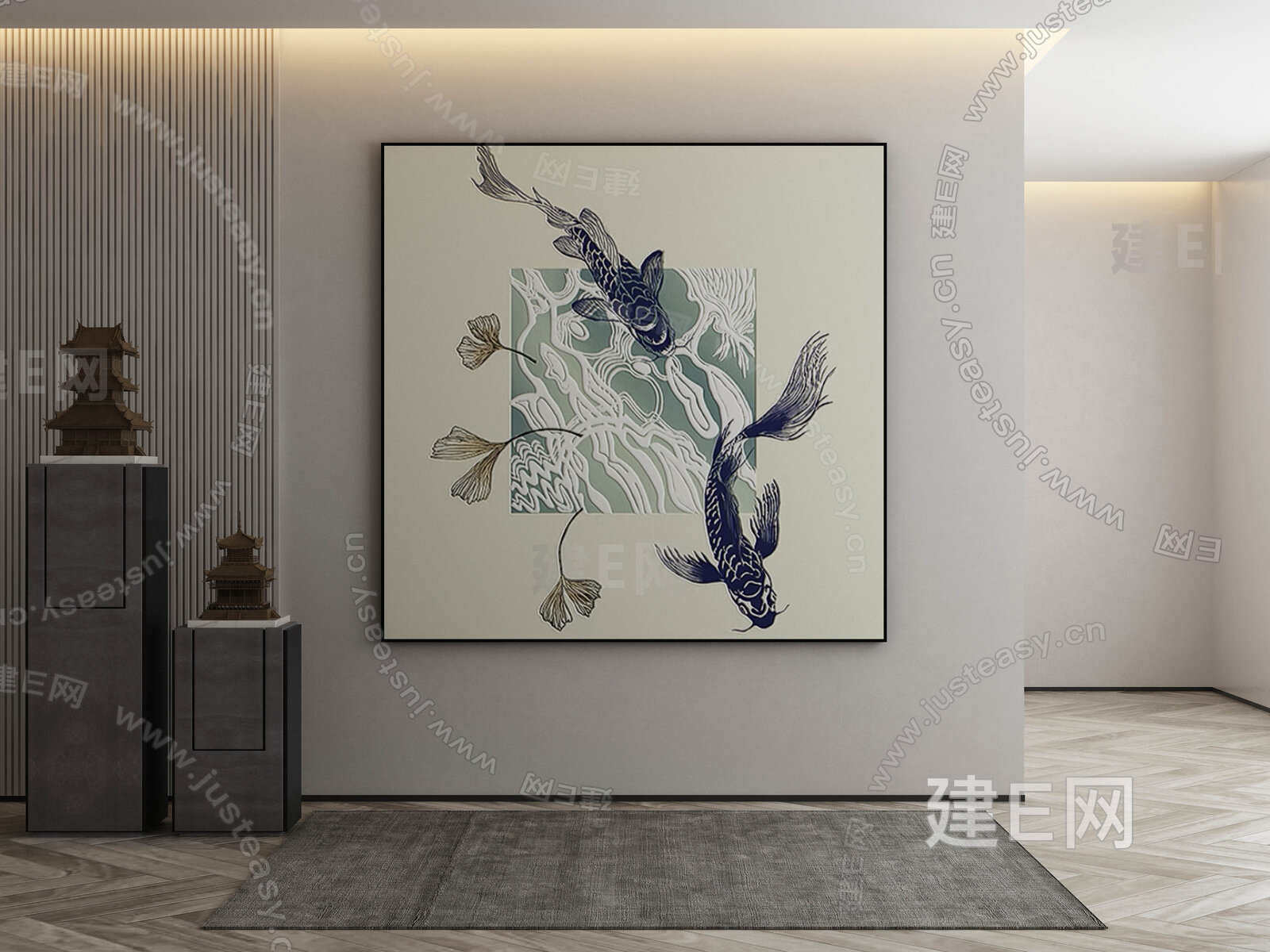 【新中式装饰画fbx-obj模型】建e网_新中式装饰画fbx-obj模型下载[ID:107168123]_打造fbx-obj新中式装饰画模型 ...
