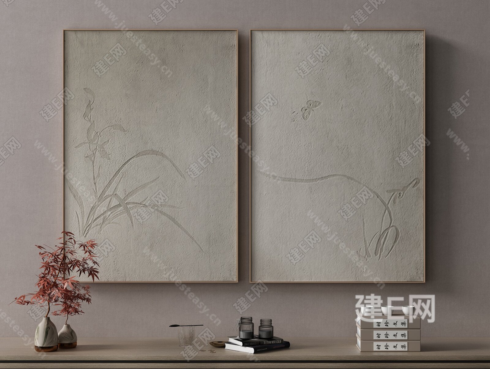 【新中式装饰画fbx-obj模型】建e网_新中式装饰画fbx-obj模型下载[ID:106971492]_打造fbx-obj新中式装饰画模型 ...