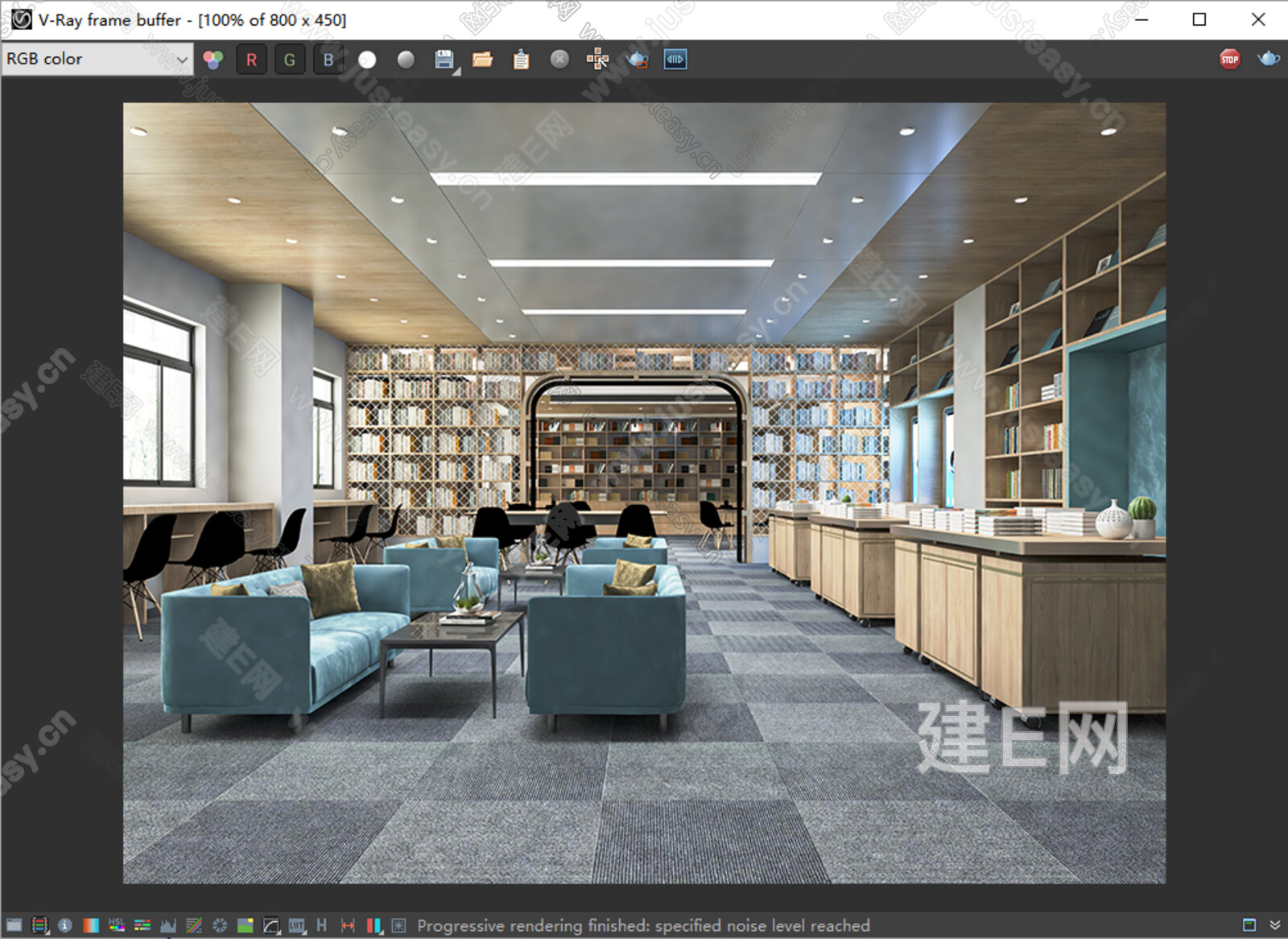 现代图书馆 模型SU模型下载[ID:112741349]_建E室内设计网