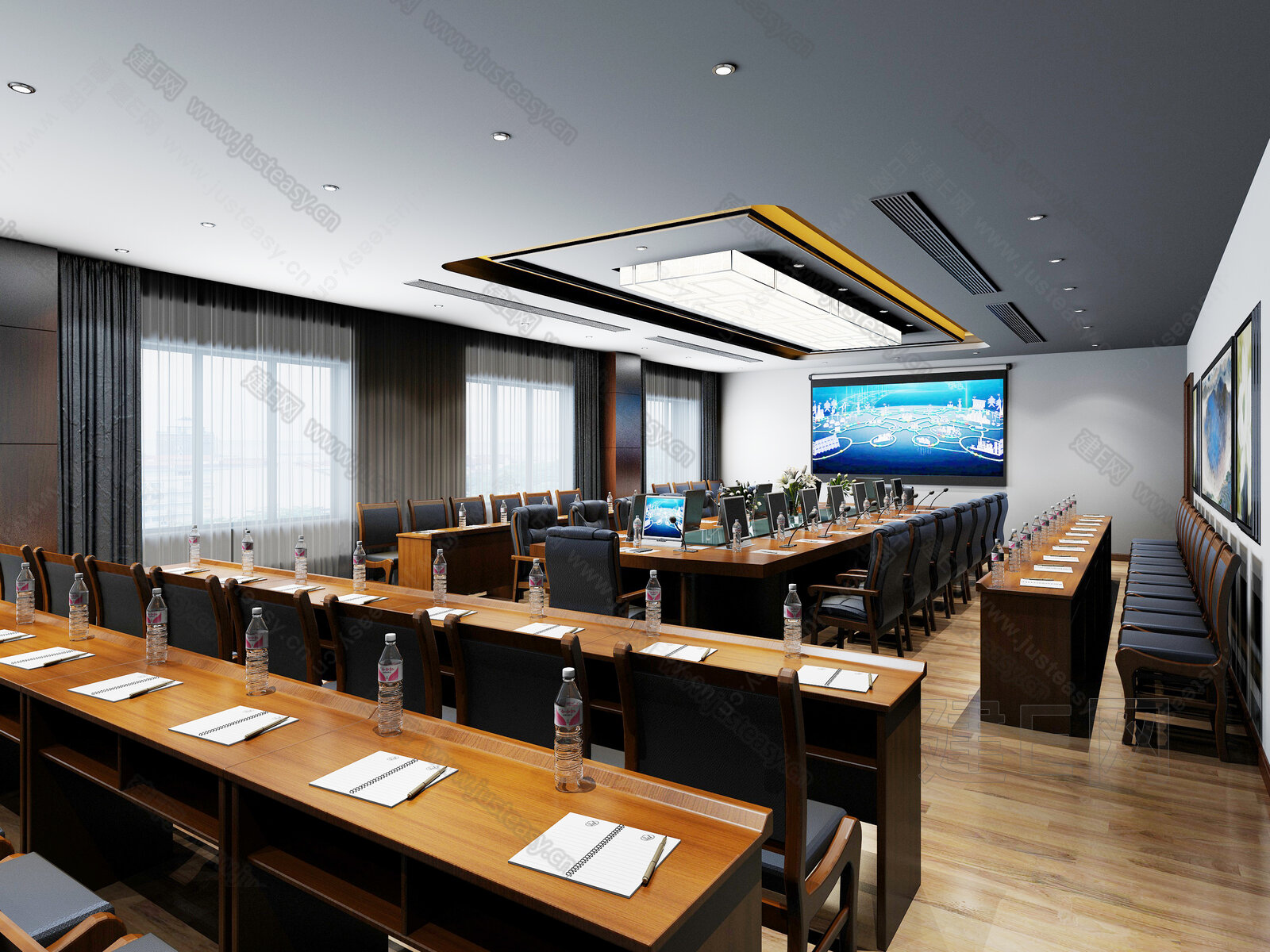 【现代会议室3d模型】建e网_现代会议室3d模型下载[ID:101536399]_打造3d现代会议室模型免费下载平台