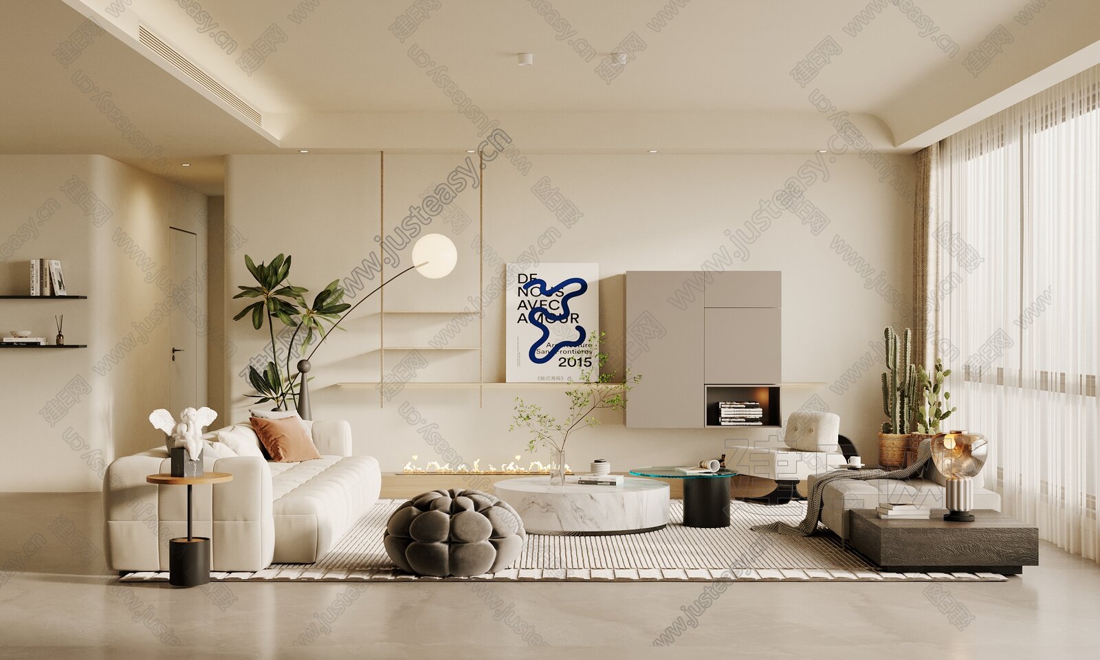 【现代客厅3d模型】建E网_现代客厅3d模型下载[ID:101536500]_打造3d现代客厅模型免费下载平台