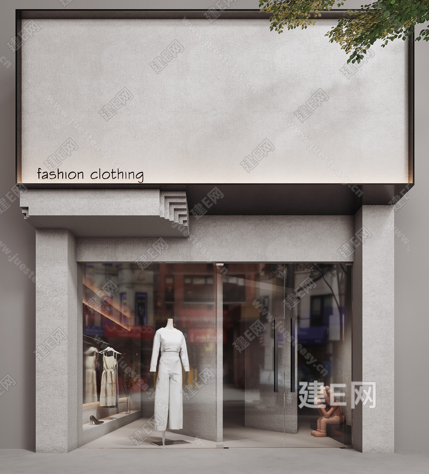 现代服装店门头3d模型下载[ID:101601980]_建e网3d模型