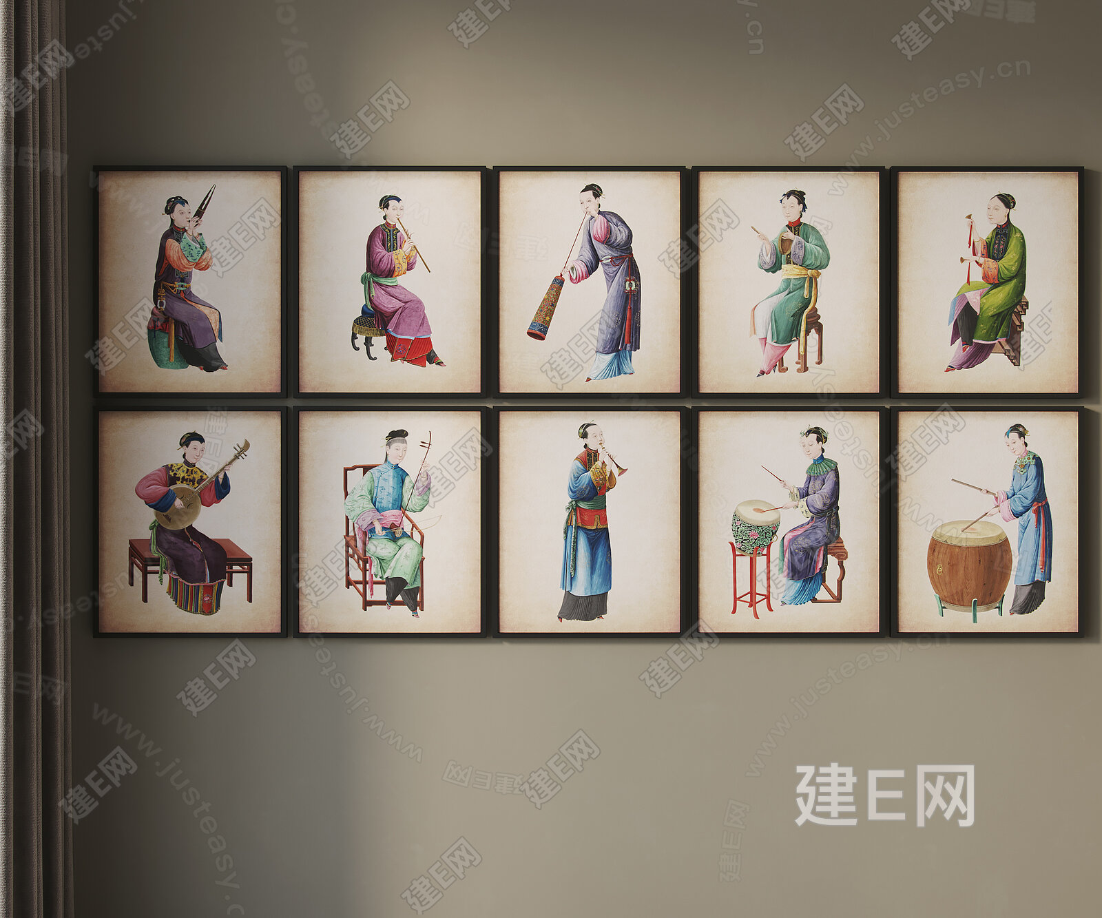 【新中式装饰画fbx-obj模型】建e网_新中式装饰画fbx-obj模型下载[ID:107430279]_打造fbx-obj新中式装饰画模型 ...