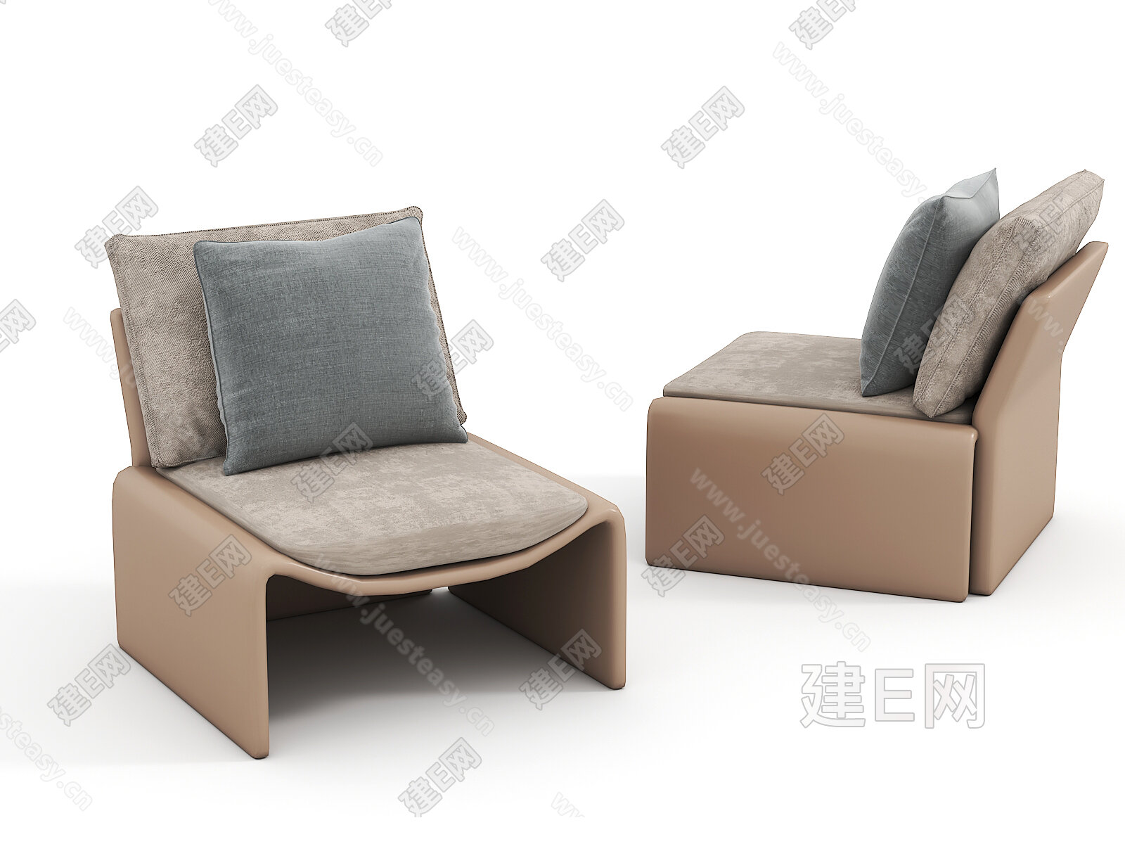 现代休闲椅模型SU模型下载[ID:106318552]_建E室内设计网
