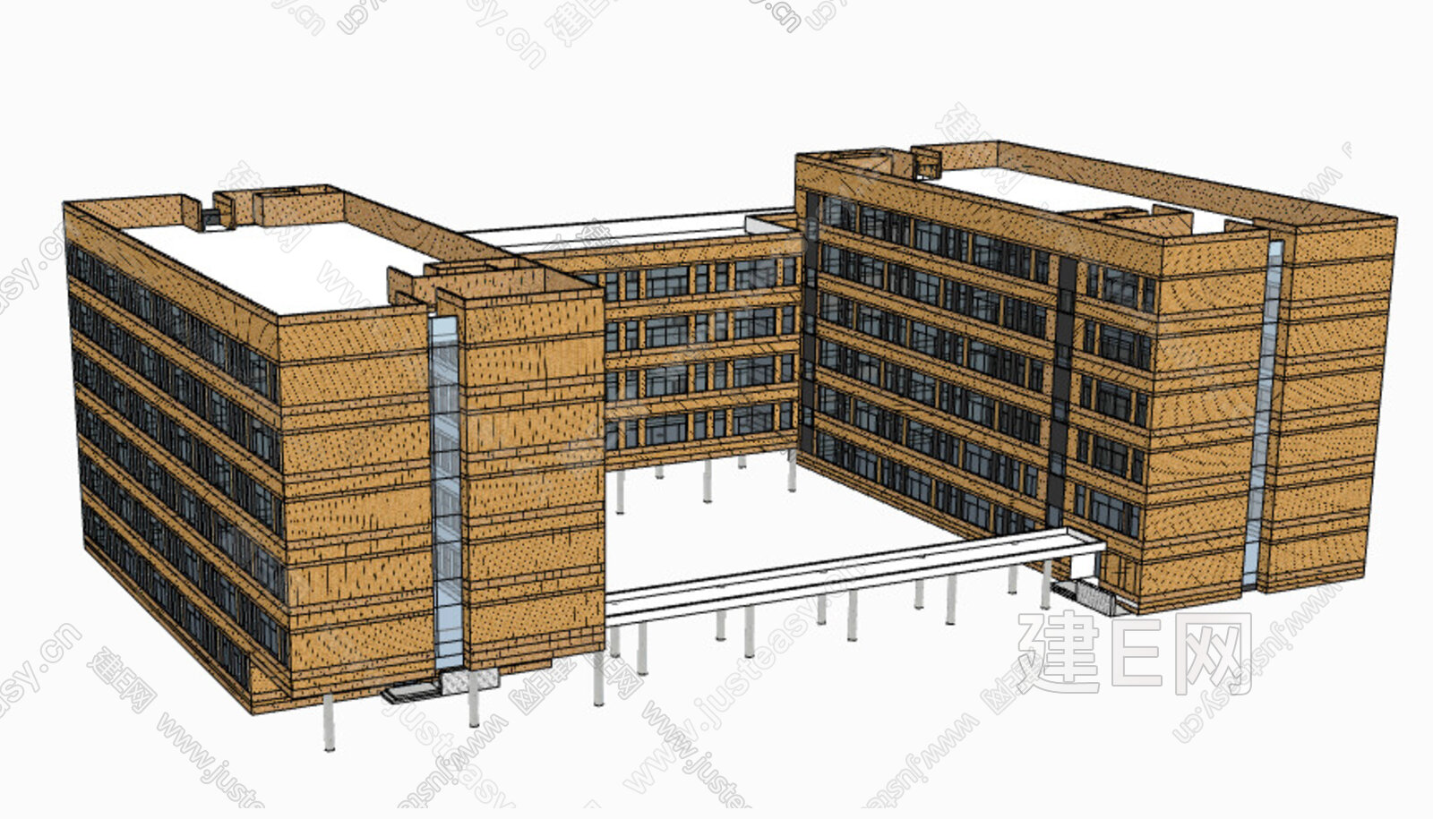 现代学校建筑模型SU模型下载[ID:105466394]_建E室内设计网