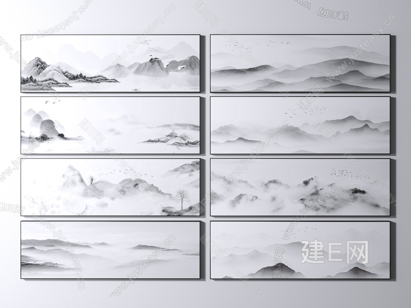 新中式装饰画fbx-obj模型】建e网_ 新中式装饰画fbx-obj模型下载[ID:107299128]_打造fbx-obj 新中式装饰画模型 ...