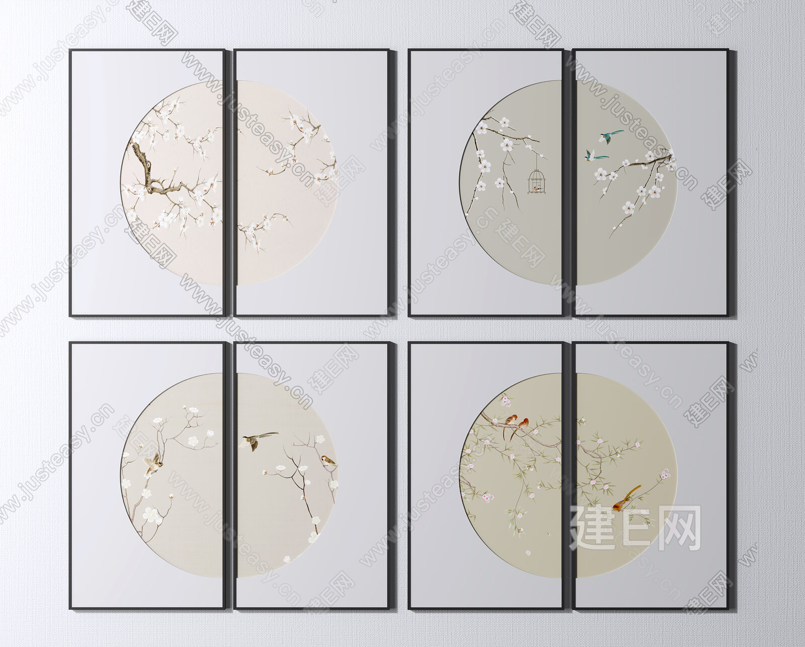 新中式装饰画fbx-obj模型】建e网_ 新中式装饰画fbx-obj模型下载[ID:107299240]_打造fbx-obj 新中式装饰画模型 ...