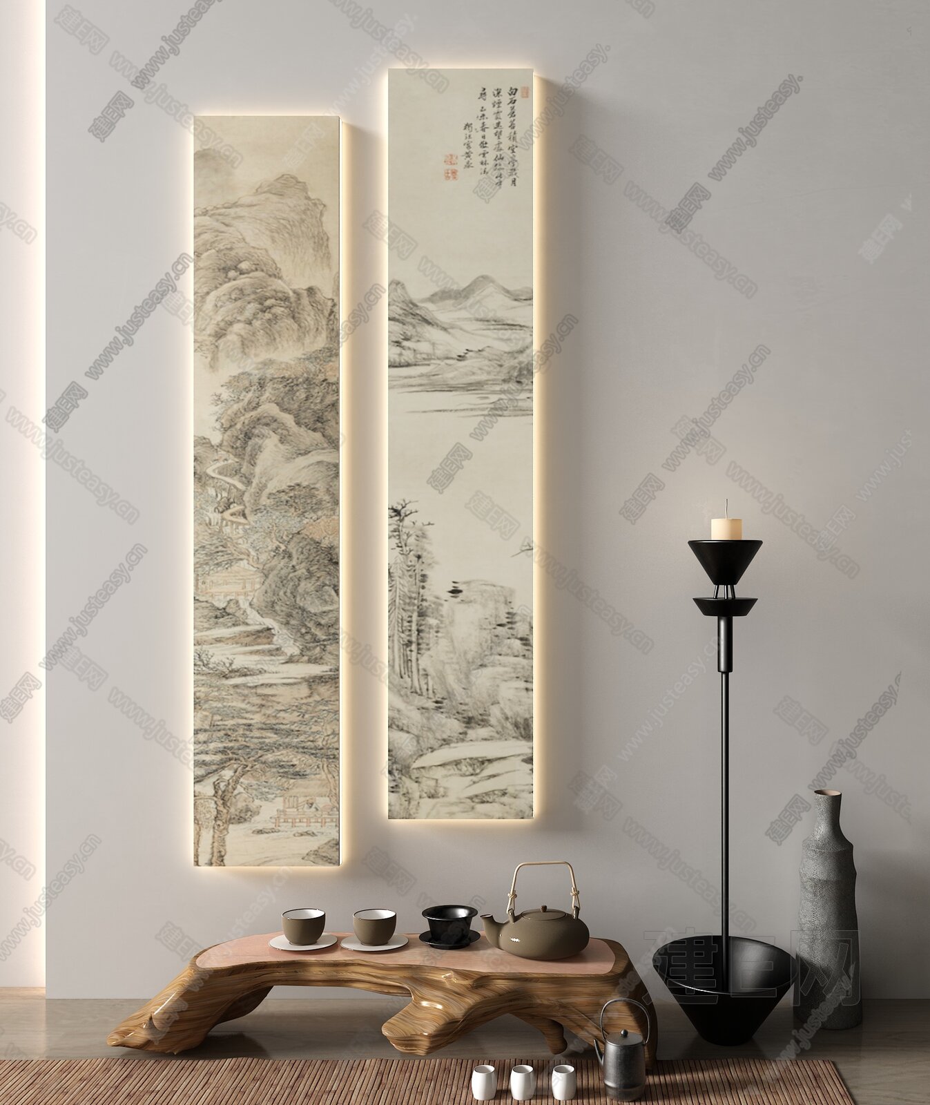 【新中式装饰画fbx-obj模型】建e网_新中式装饰画fbx-obj模型下载[ID:106578366]_打造fbx-obj新中式装饰画模型 ...