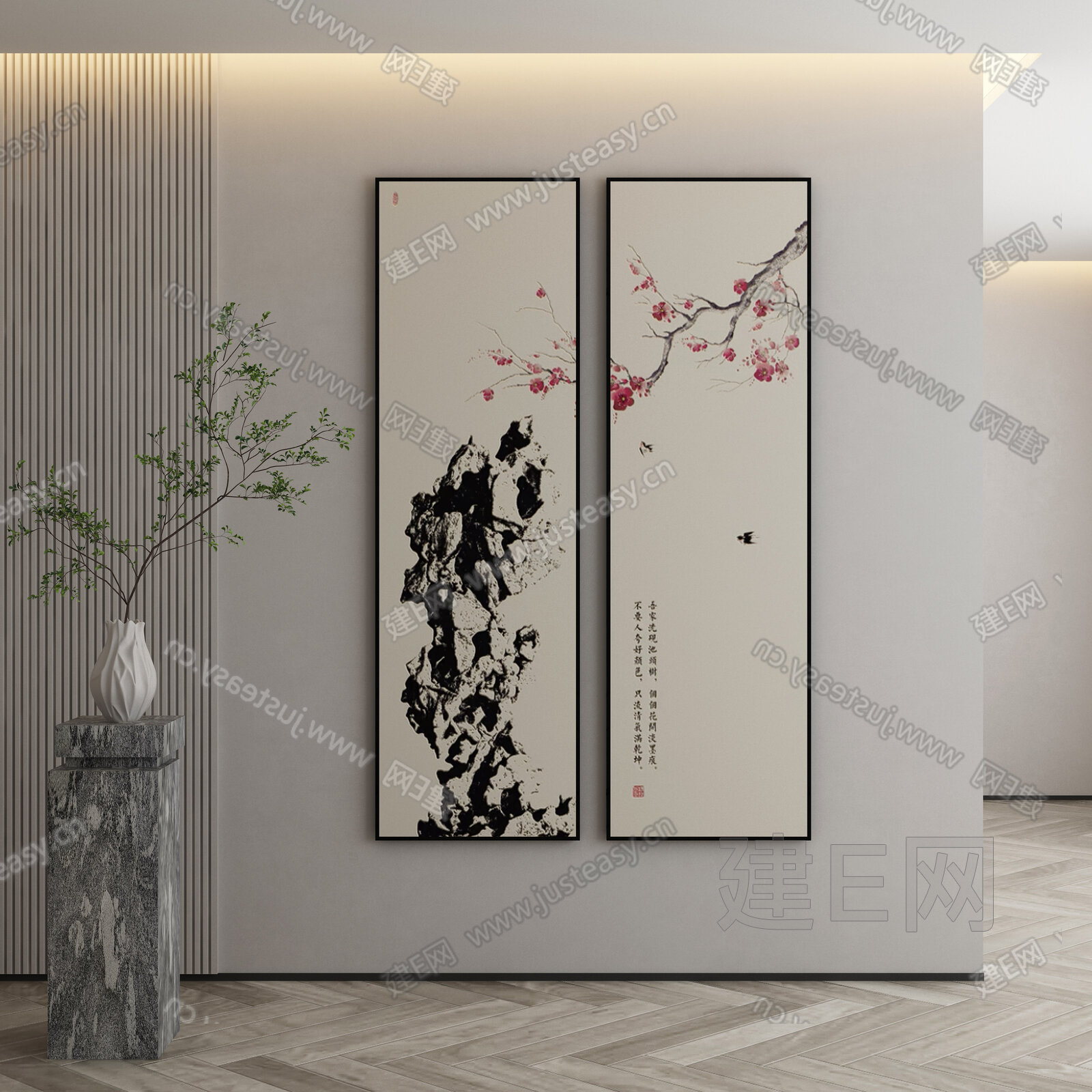 【新中式装饰画fbx-obj模型】建e网_新中式装饰画fbx-obj模型下载[ID:106643802]_打造fbx-obj新中式装饰画模型 ...