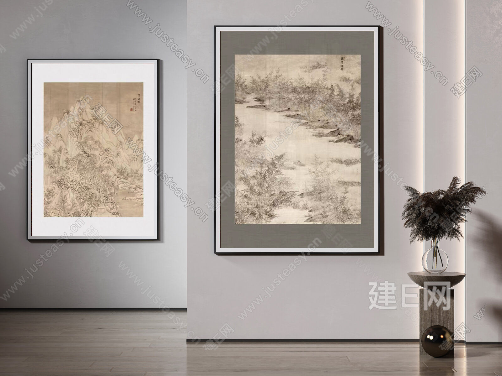 【新中式装饰画fbx-obj模型】建e网_新中式装饰画fbx-obj模型下载[ID:106643848]_打造fbx-obj新中式装饰画模型 ...