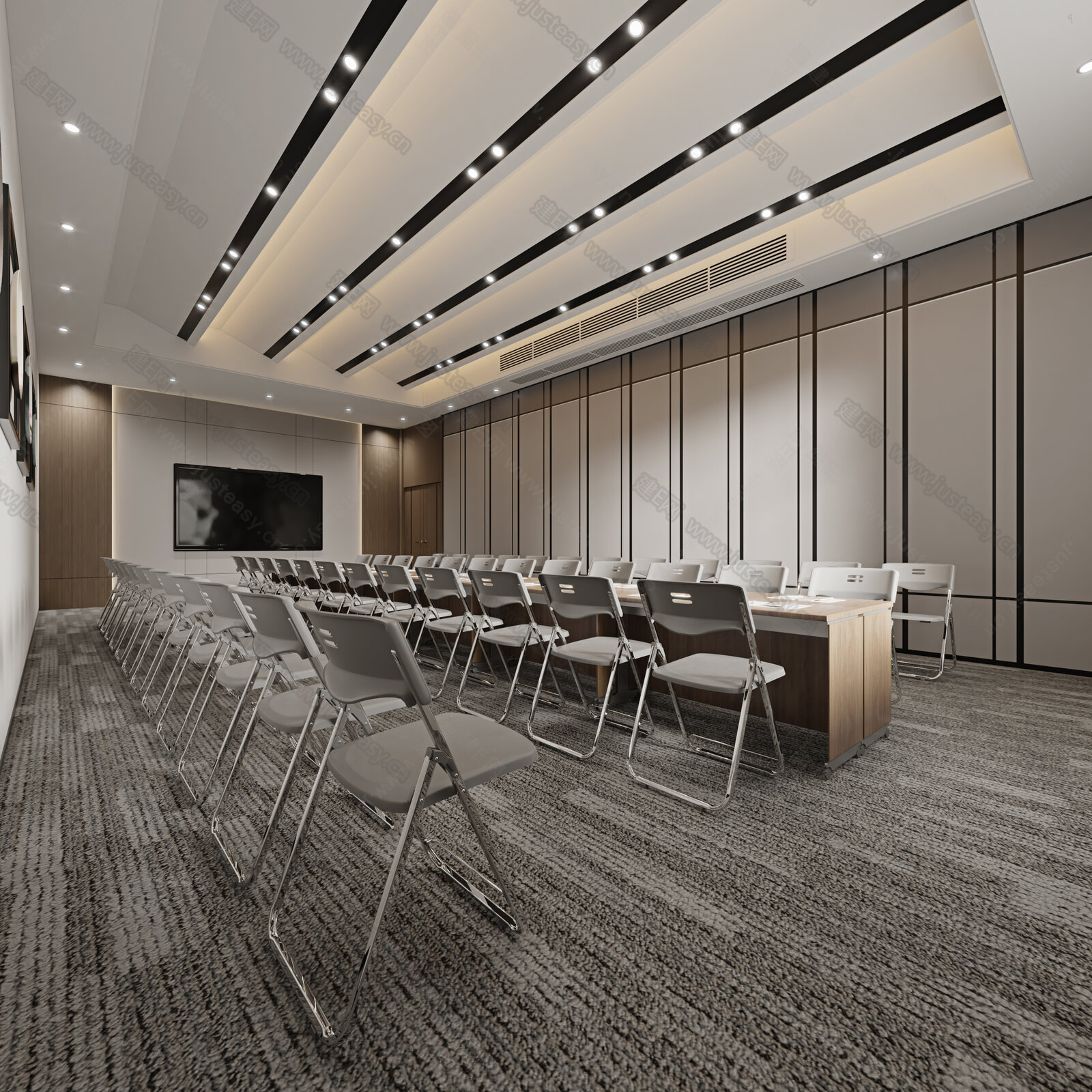 现代会议室3d模型下载[ID:103633469]_建e网3d模型