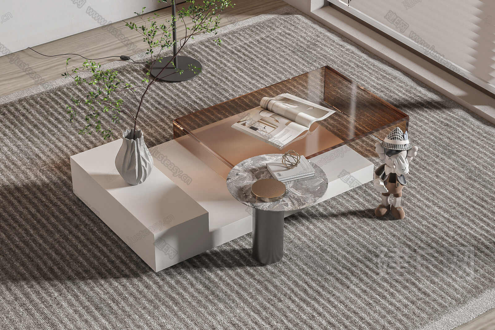 【现代茶几3d模型】建e网_现代茶几3d模型下载[ID:103698977]_打造3d现代茶几模型免费下载平台