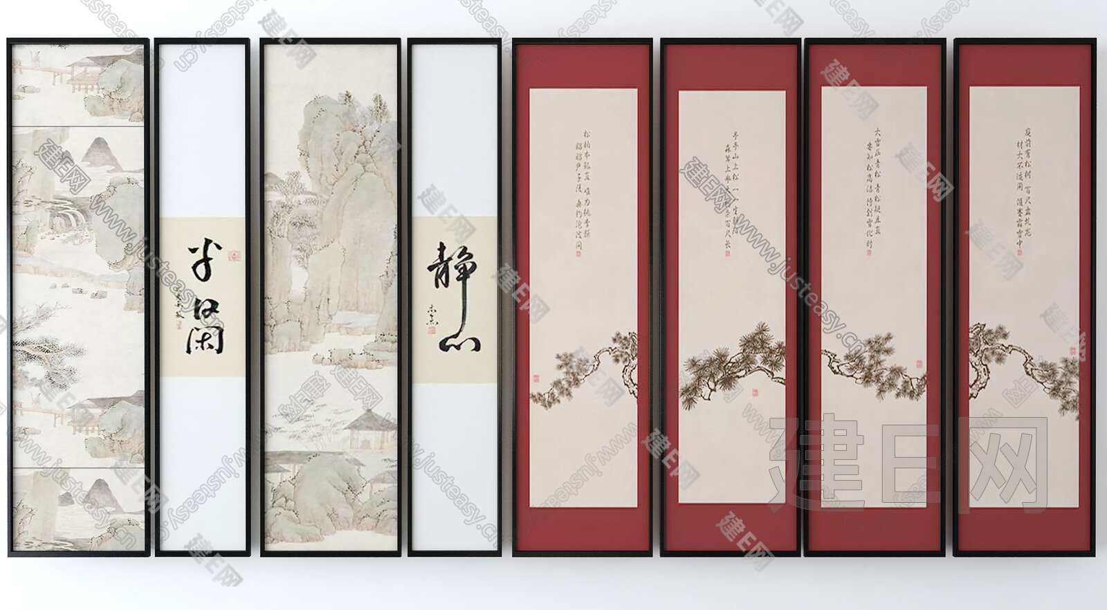 【新中式挂画fbx-obj模型】建e网_新中式挂画fbx-obj模型下载[ID:106512694]_打造fbx-obj新中式挂画模型免费下载平台
