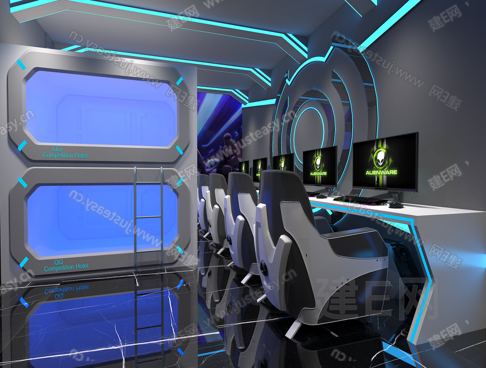 【现代电竞房3d模型】建e网_现代电竞房3d模型下载[ID:103305946]_打造3d现代电竞房模型免费下载平台