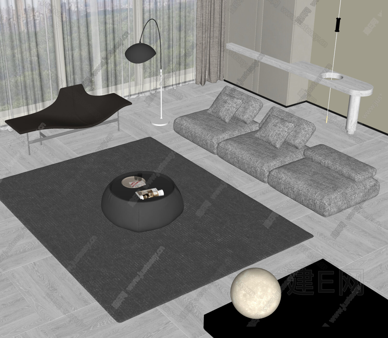 EDRA 现代沙发茶几组合模型SU模型下载[ID:107301619]_建E室内设计网
