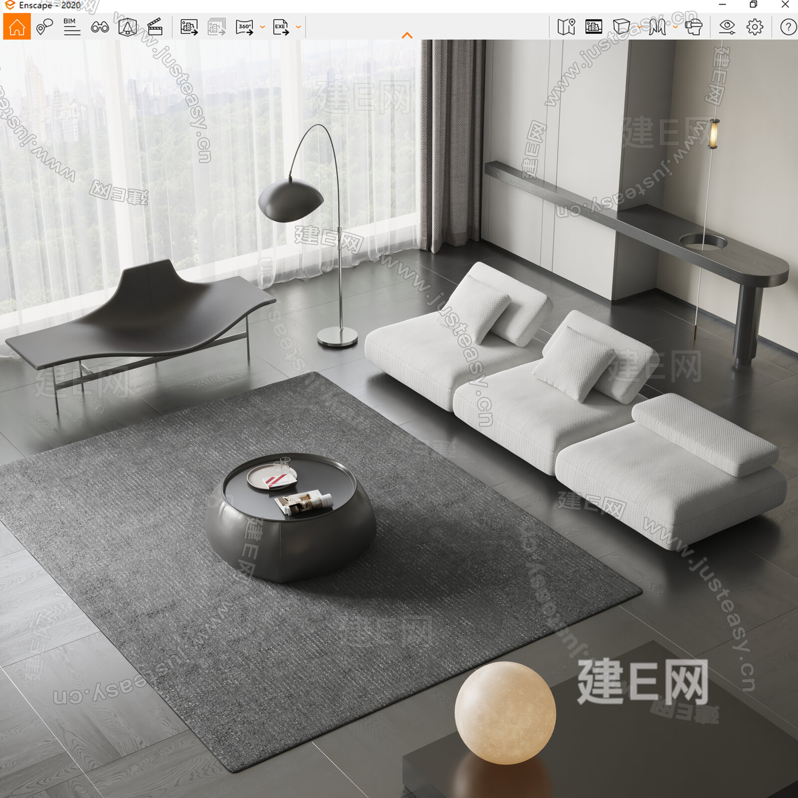 EDRA 现代沙发茶几组合模型SU模型下载[ID:107301619]_建E室内设计网