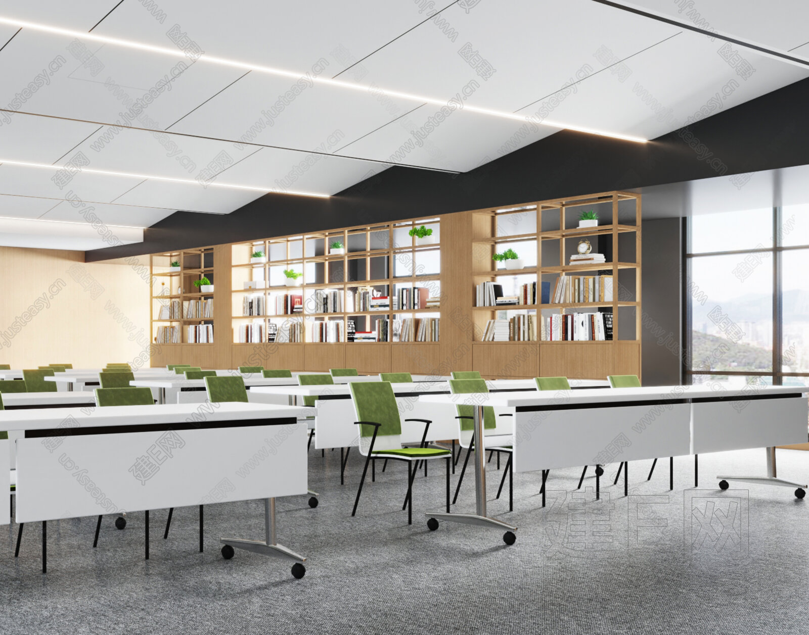 现代教室模型SU模型下载[ID:106973878]_建E室内设计网