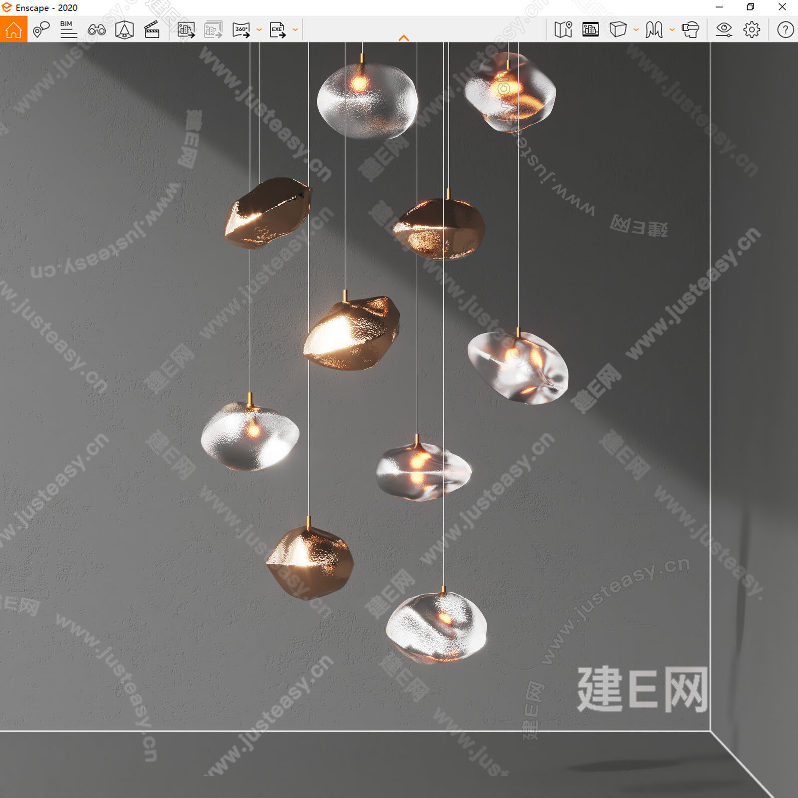 Hooker 现代水晶吊灯模型SU模型下载[ID:107170550]_建E室内设计网