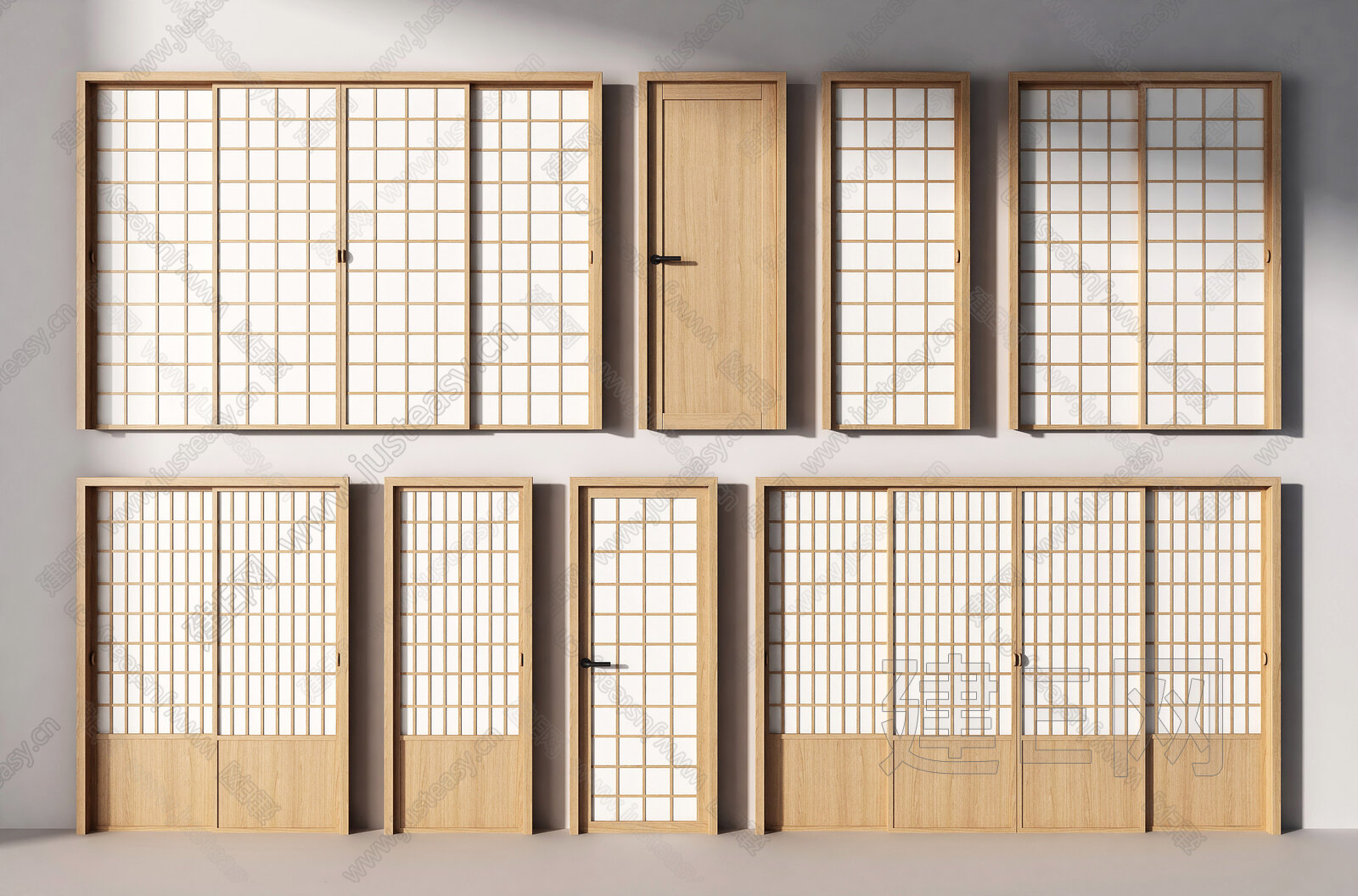 【日式门3d模型】建e网_日式门3d模型下载[ID:103895716]_打造3d日式门模型免费下载平台