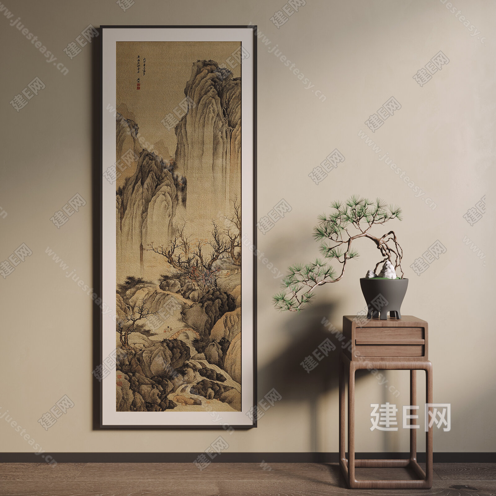 【新中式装饰画fbx-obj模型】建e网_新中式装饰画fbx-obj模型下载[ID:106906017]_打造fbx-obj新中式装饰画模型 ...