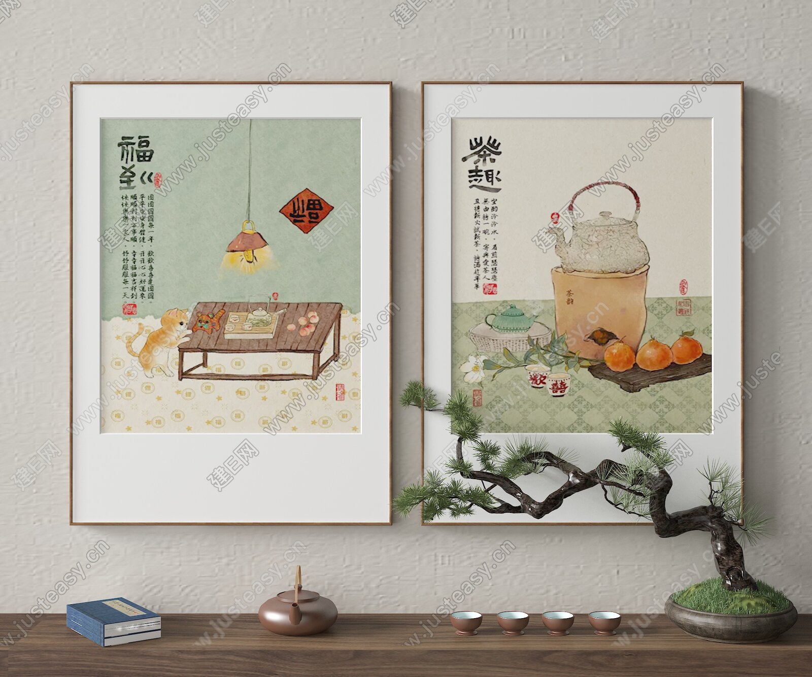 【新中式装饰画fbx-obj模型】建e网_新中式装饰画fbx-obj模型下载[ID:106709347]_打造fbx-obj新中式装饰画模型 ...