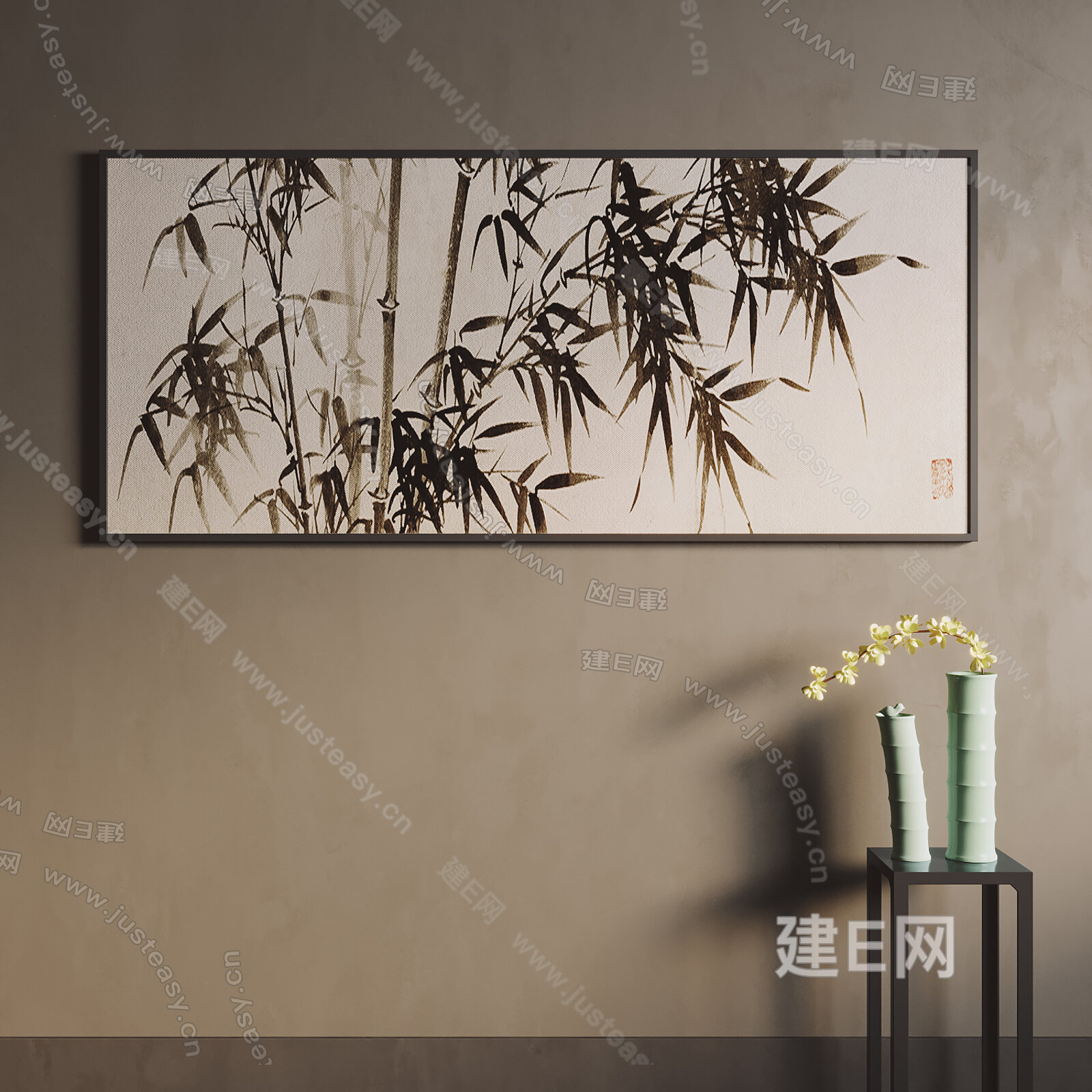 【新中式装饰画fbx-obj模型】建e网_新中式装饰画fbx-obj模型下载[ID:106709337]_打造fbx-obj新中式装饰画模型 ...