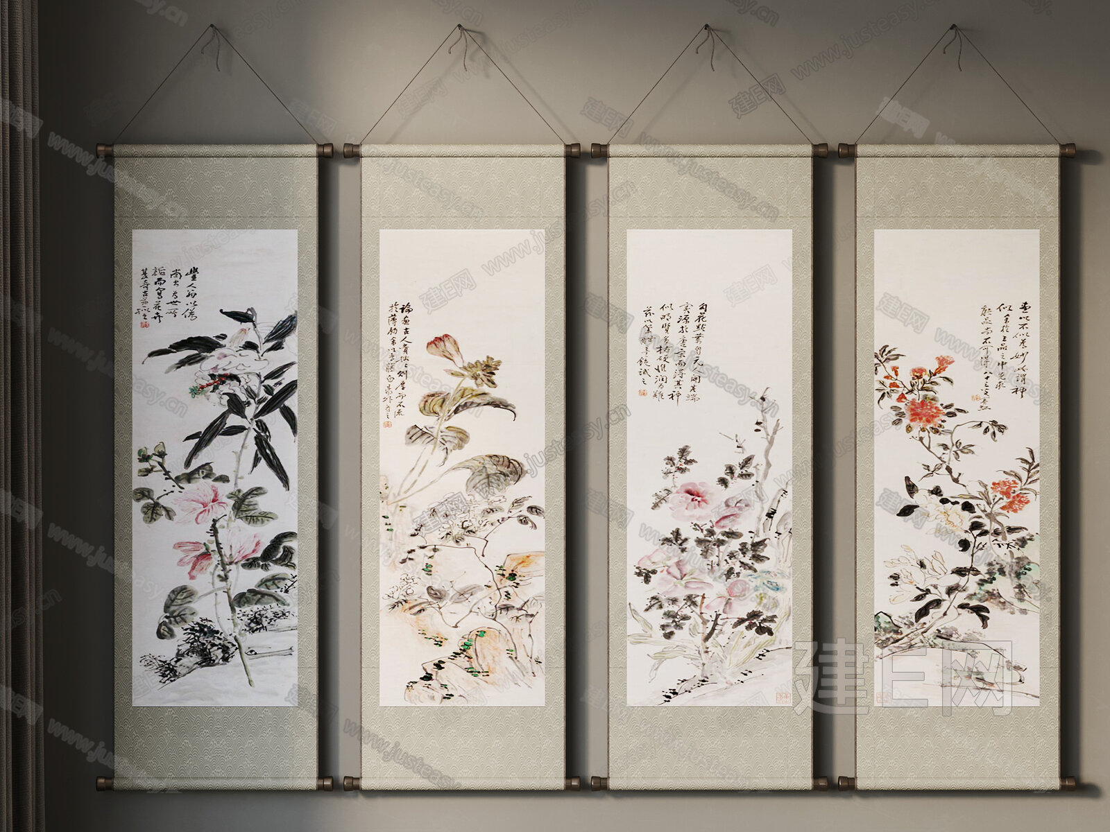 【新中式装饰画fbx-obj模型】建E网_新中式装饰画fbx-obj模型下载[ID:106774957]_打造fbx-obj新中式装饰画模型 ...