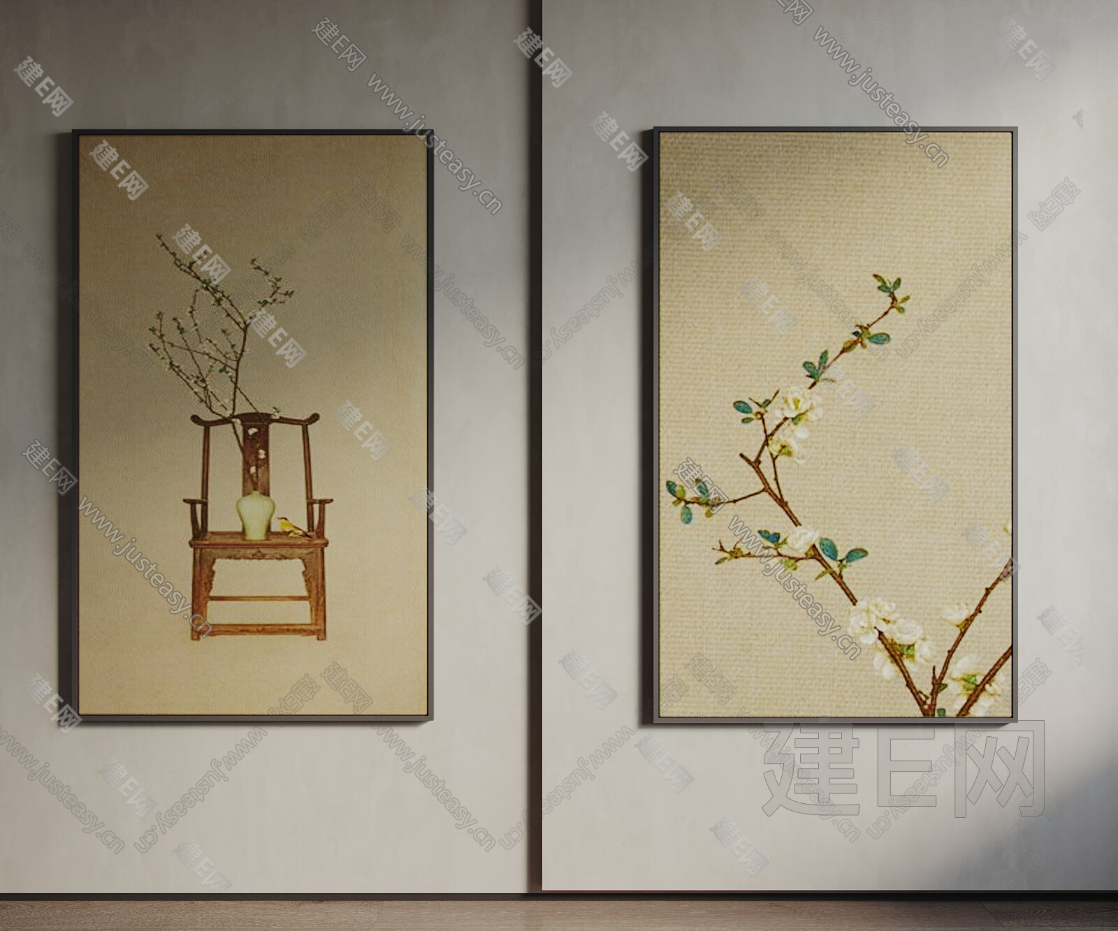 【新中式装饰画fbx-obj模型】建e网_新中式装饰画fbx-obj模型下载[ID:106053953]_打造fbx-obj新中式装饰画模型 ...