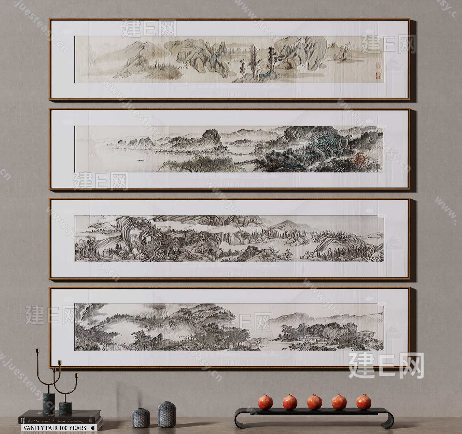 【新中式装饰画fbx-obj模型】建e网_新中式装饰画fbx-obj模型下载[ID:106119527]_打造fbx-obj新中式装饰画模型 ...