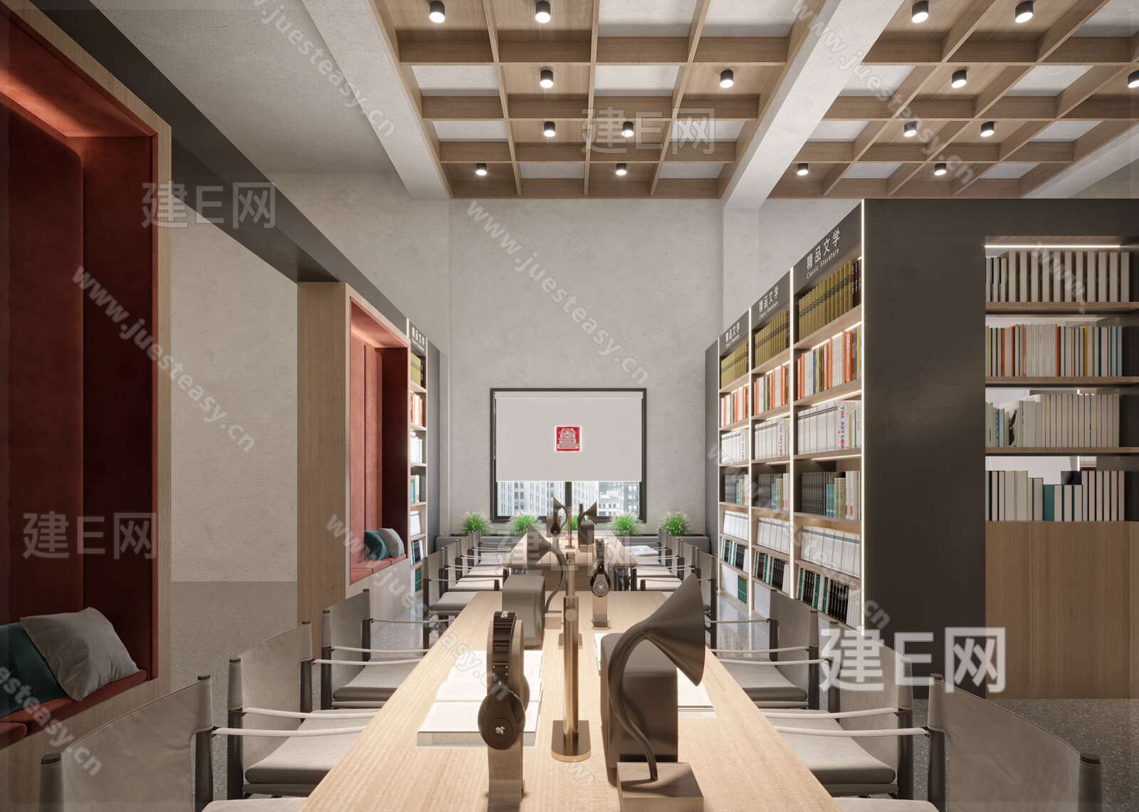 【现代图书馆3d模型】建e网_现代图书馆3d模型下载[ID:113398450]_打造3d现代图书馆模型免费下载平台