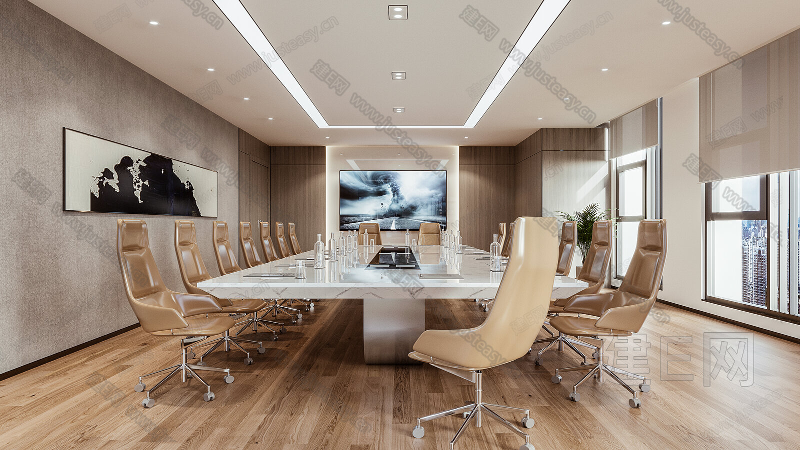 现代会议室模型SU模型下载[ID:101468727]_建e网su模型