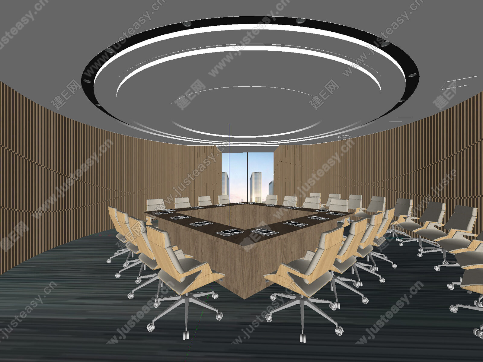 现代会议室模型SU模型下载[ID:100682380]_建E室内设计网